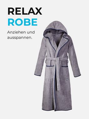 Sowel Unisex-Bademantel Relax Robe, Kapuze, 100% Bio-Baumwolle, Extra Lang mit Kapuze, Flauschig, Frottee