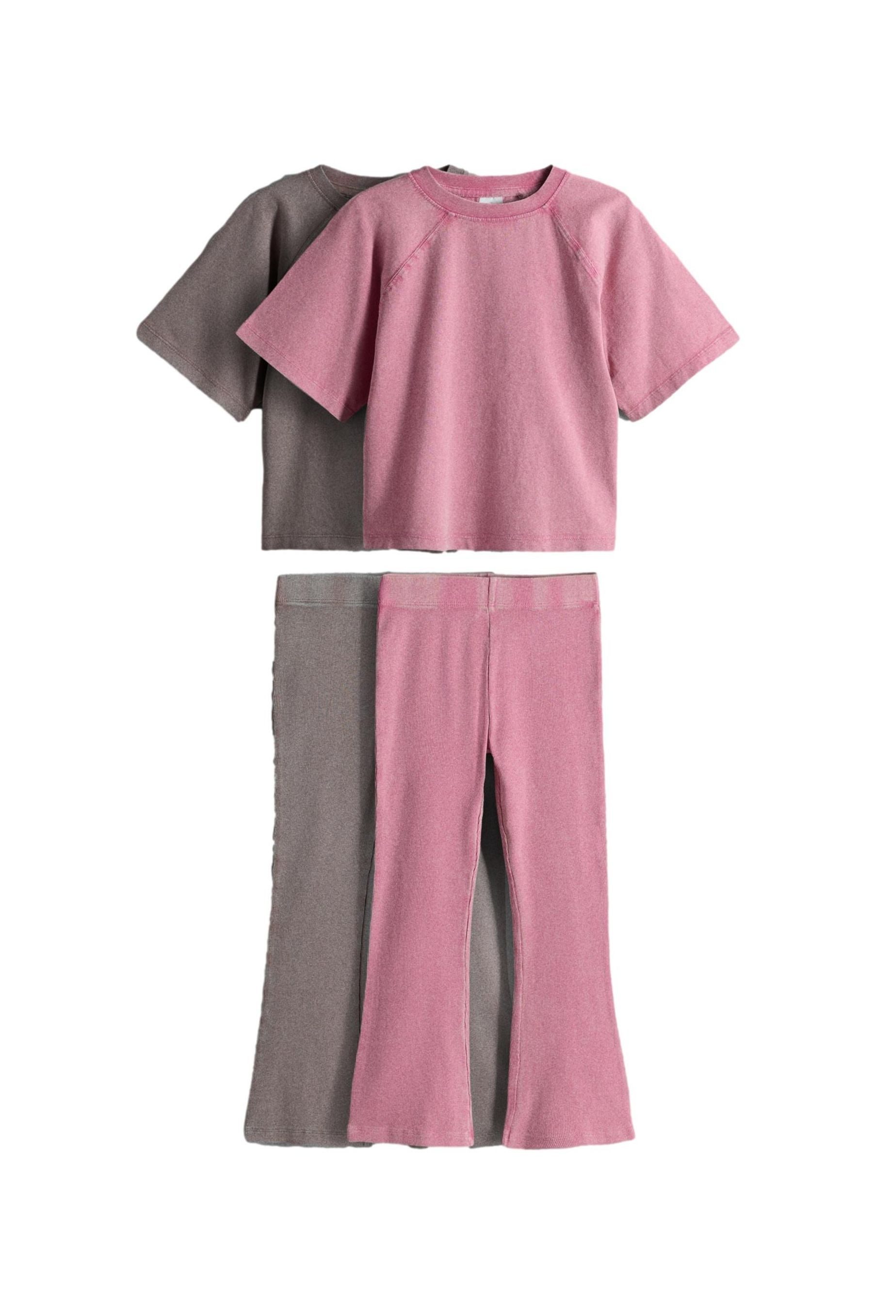 The Set Shirt & Leggings The Set Kurzarm-T-Shirts und Leggings, 2er-Pack (4-tlg)