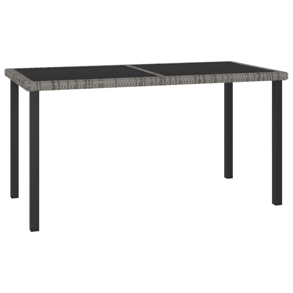 Gartentisch Garten-Esstisch Grau 140x70x73 cm Poly Rattan