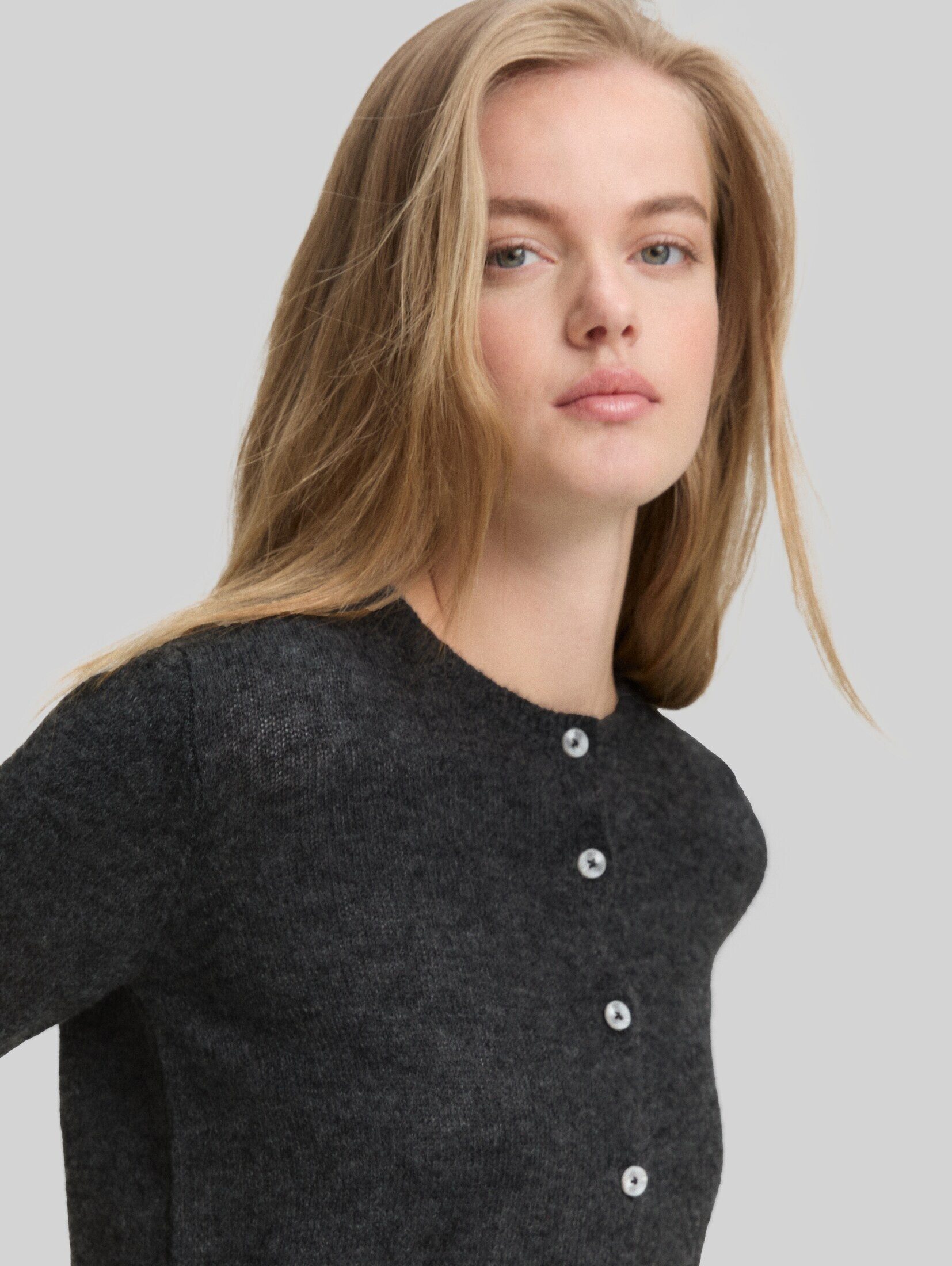 TOM TAILOR Denim Cardigan Pullover & Strickjacken Cardigan mit Rundhalsausschnitt