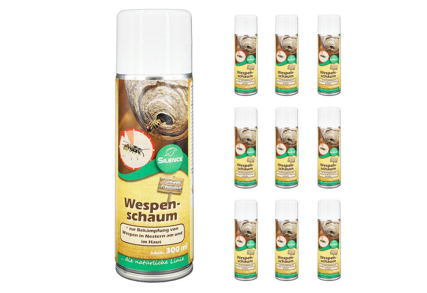 Thumbnail - Silberkraft Insektenspray Silence Wespenschaum – Effektive Bekämpfung von Wespen und Nestern, 3000 ml, 10-St.