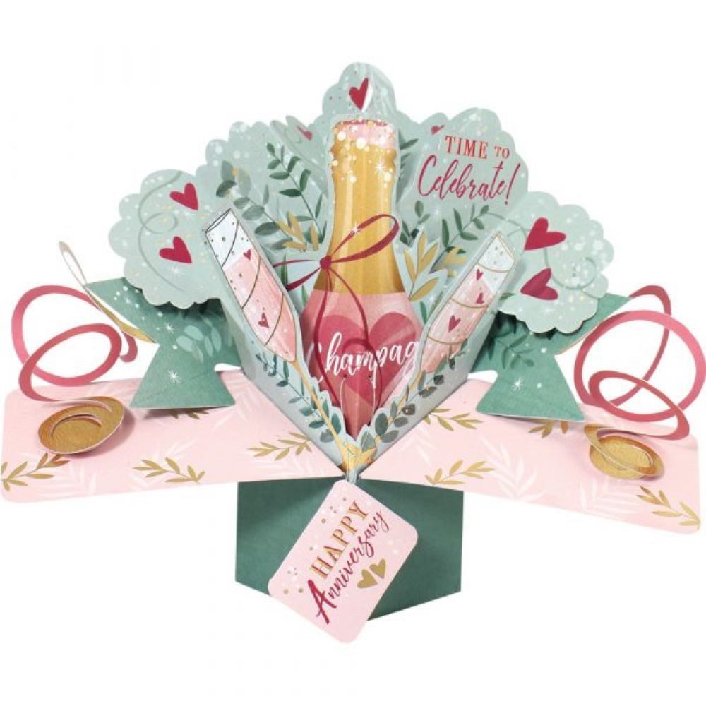 Grußkarten Grußkarte PopUp 'Happy Anniversary' Champagner