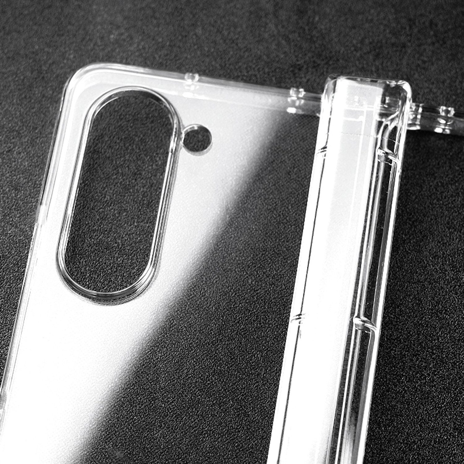Wigento Handyhülle Für Samsung Galaxy Z Fold6 3 in 1 Kunststoff Schutz Hülle Transparent, Kunststoff TPU Handy Schutz Hülle 3 in 1