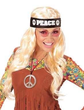 Funny Fashion Kostüm Hippie Peace Set 3-tlg., Stirnband Brille Peace-K