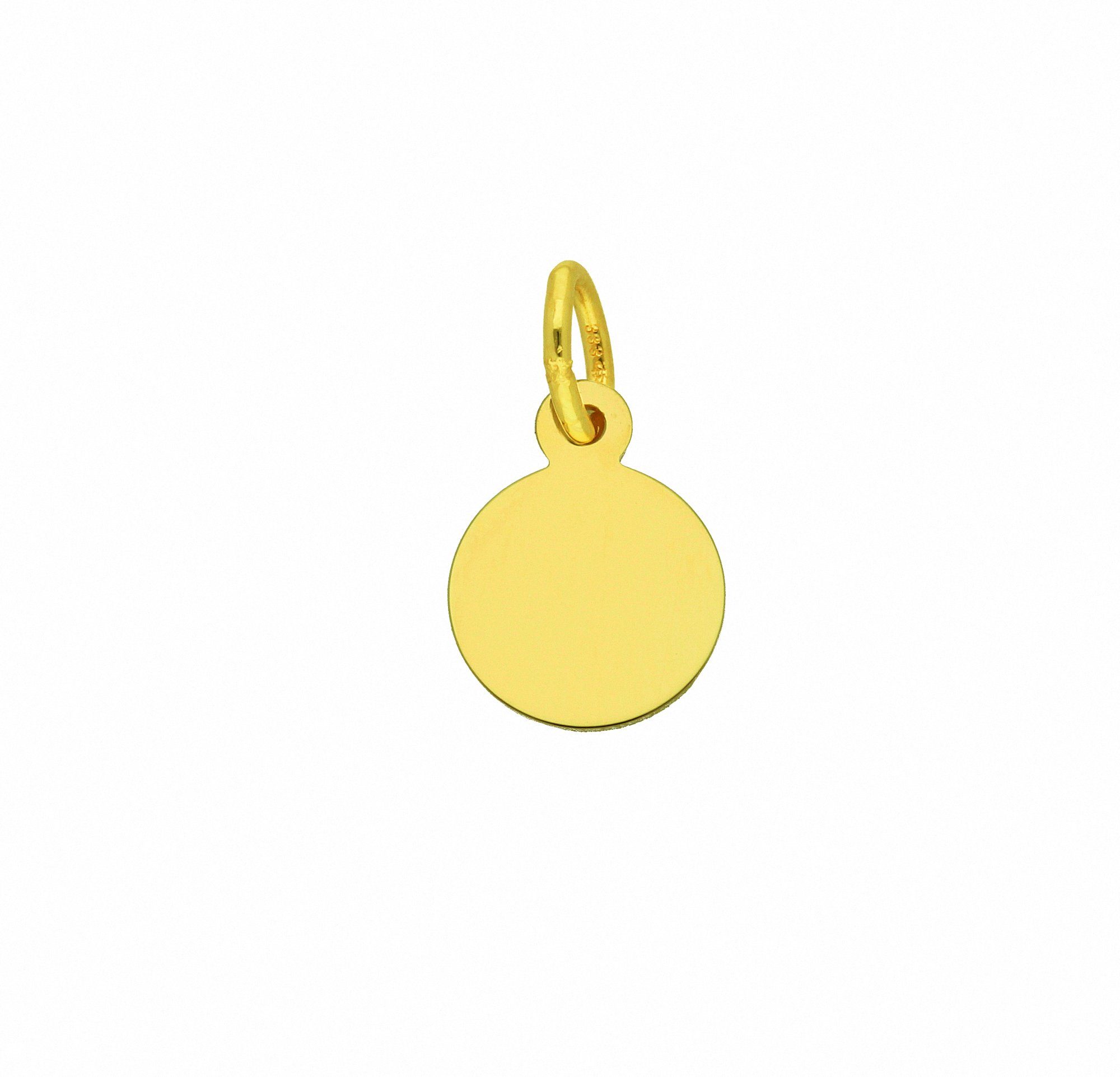 Kettenanhänger 333 Gold Gravurplatte Anhänger Ø 8 mm
