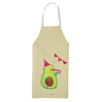 Mr. & Mrs. Panda Kochschürze Avocado Party - Gelb Pastell - Geschenk, Küchenschürze, Geburtstagsfe, (1-tlg), Umsäumte Ränder