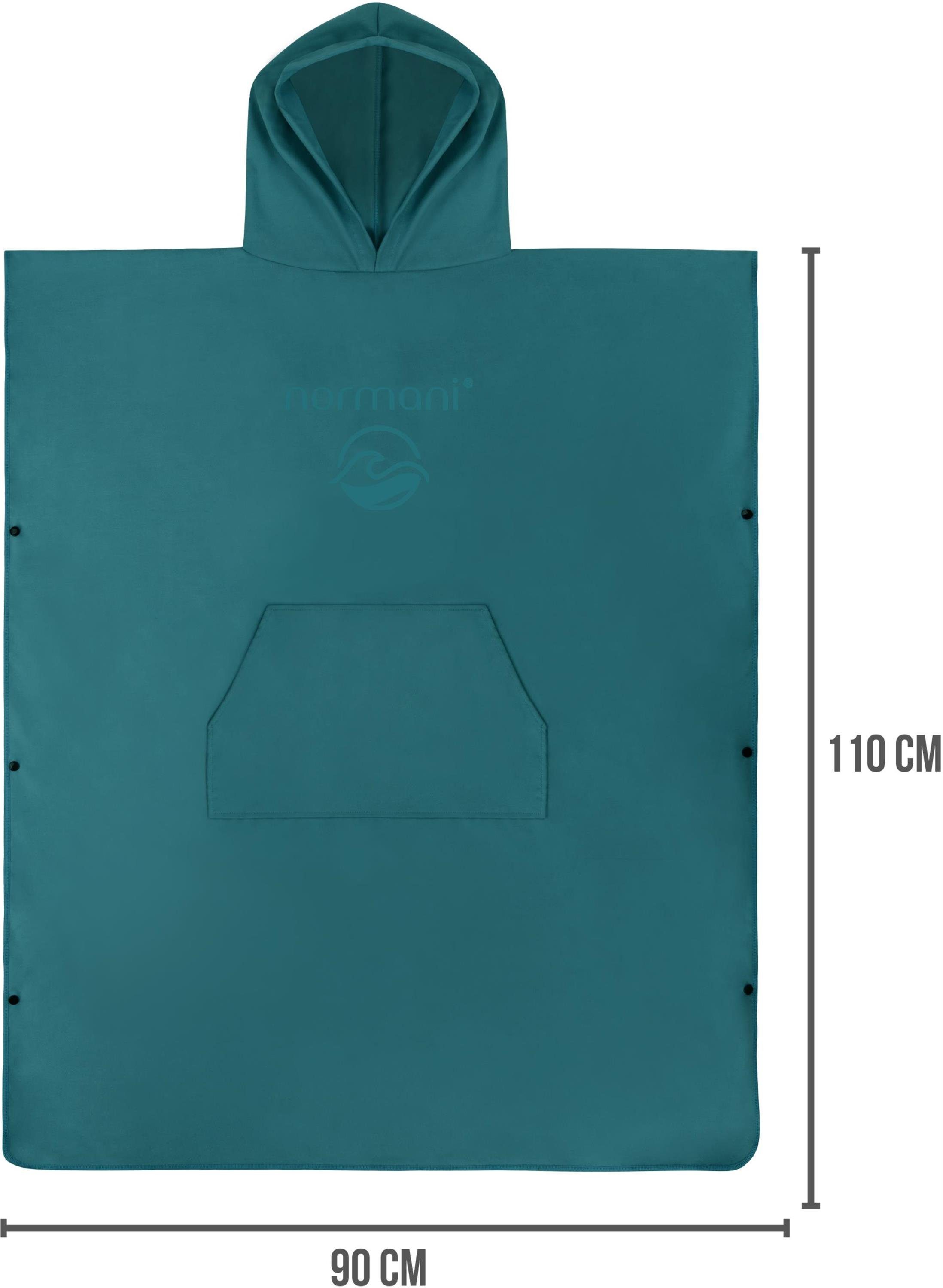 normani Unisex-Bademantel Weicher Mikrofaser Badeponcho Nosara, 110, Polyester, Kapuze, Schlupf, Surfer Poncho + Badetuch aus recyceltem Material – Bild 3 von 5