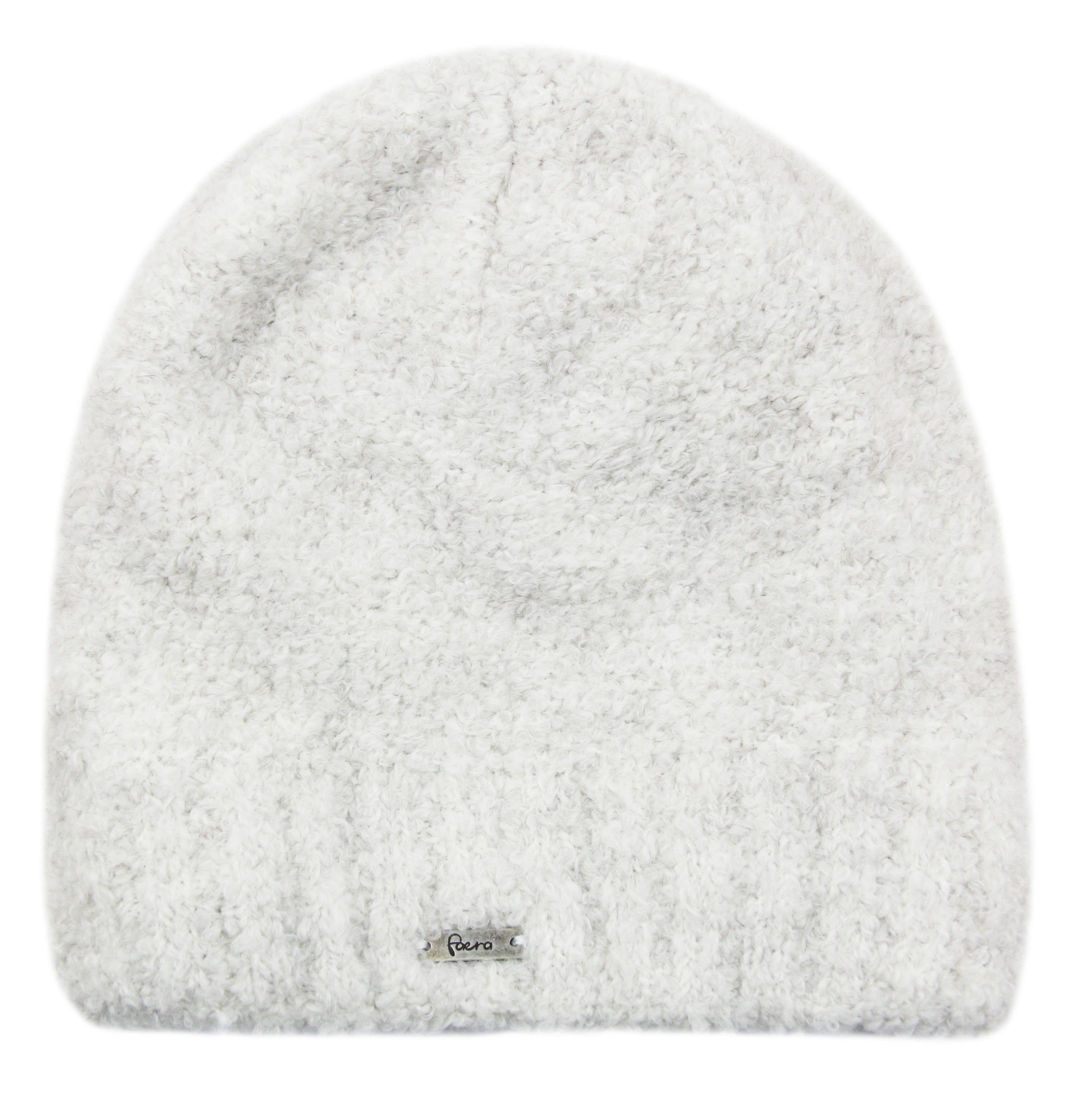 Warm, Strickmütze & mit Wintermütze, Weiß Frentree Damen Beanie kuscheligem One-Size Beanie, Innenfutter, Weich