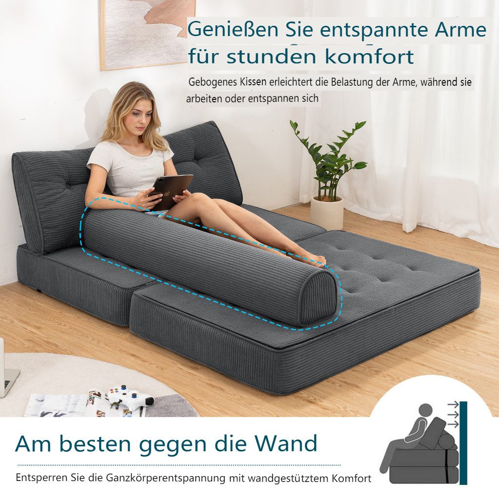 MECO Schlafsofa, Faltbares Sofa-Bett 80×130×40 cm, Vielseitige Relax-Couch günstig online kaufen