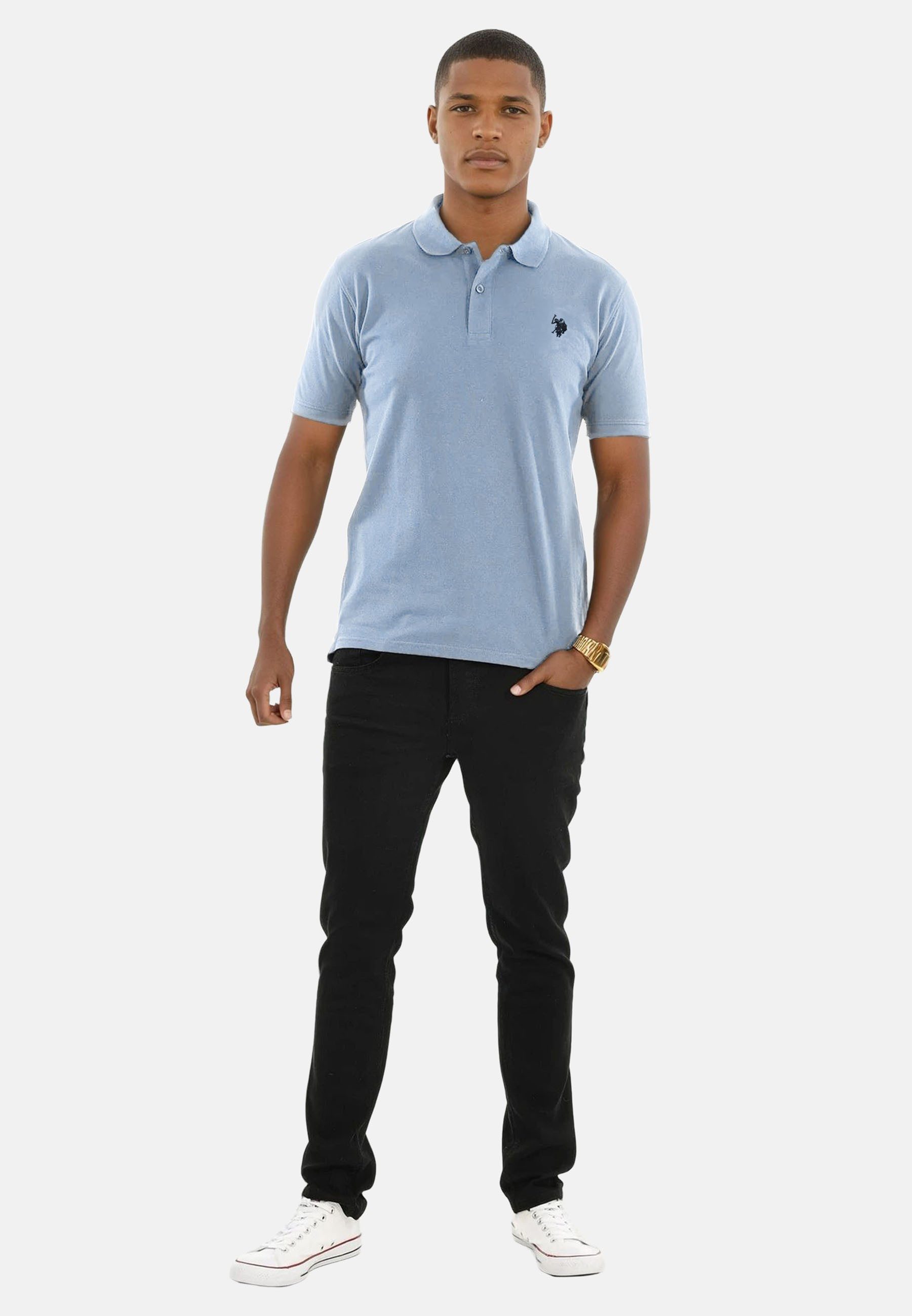U.S. Polo Assn. Poloshirt USArrchie – Herren Classic Fit kurzarm mit Logo-Stickerei Mit Flachstrick-Kragen, Knopfleiste und elastischer Baumwollmischung