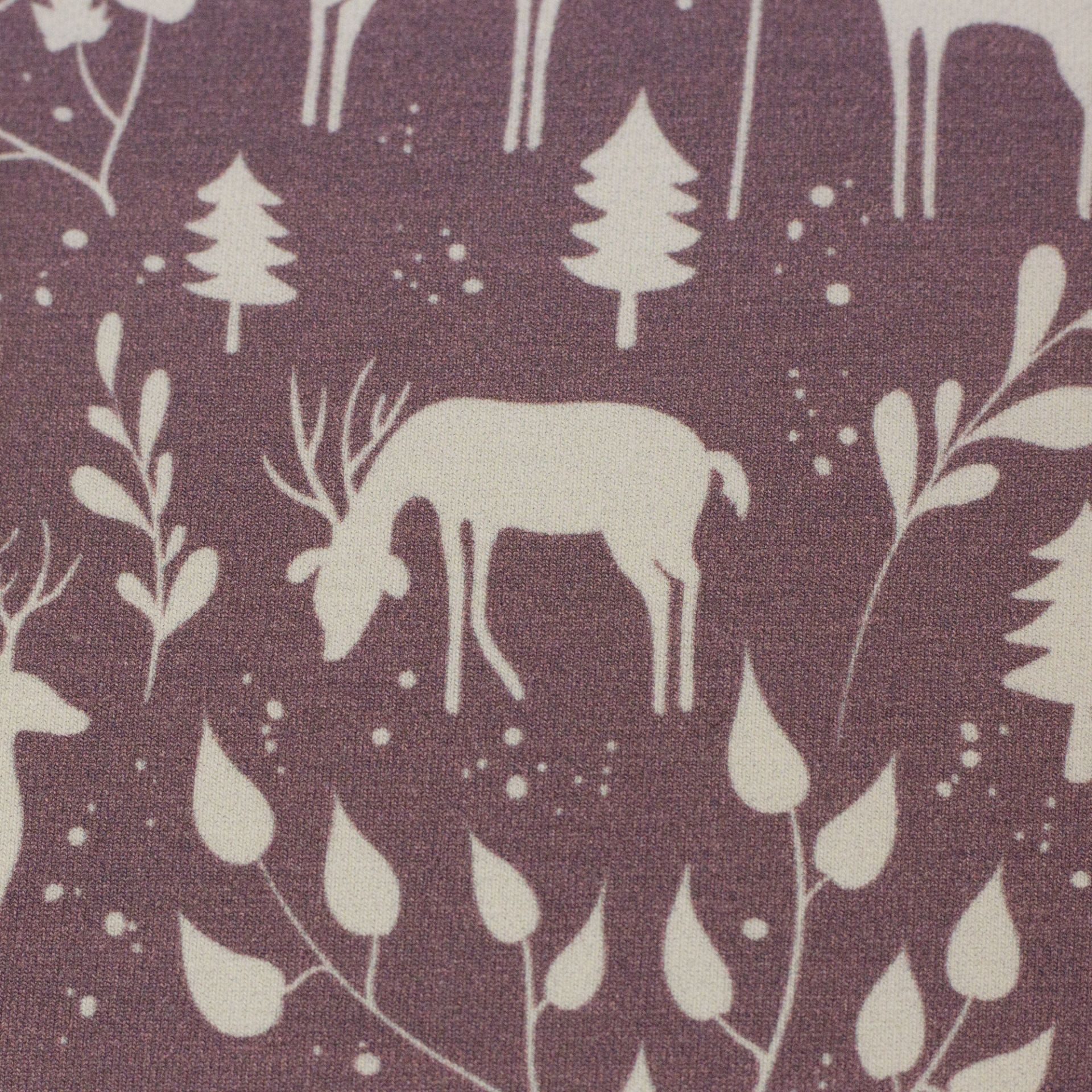 larissastoffe Stoff Kinder Jersey Stoff Meterware Swafing Rehe Hirsche, flieder/weiß, Meterware, 50 x 155 cm