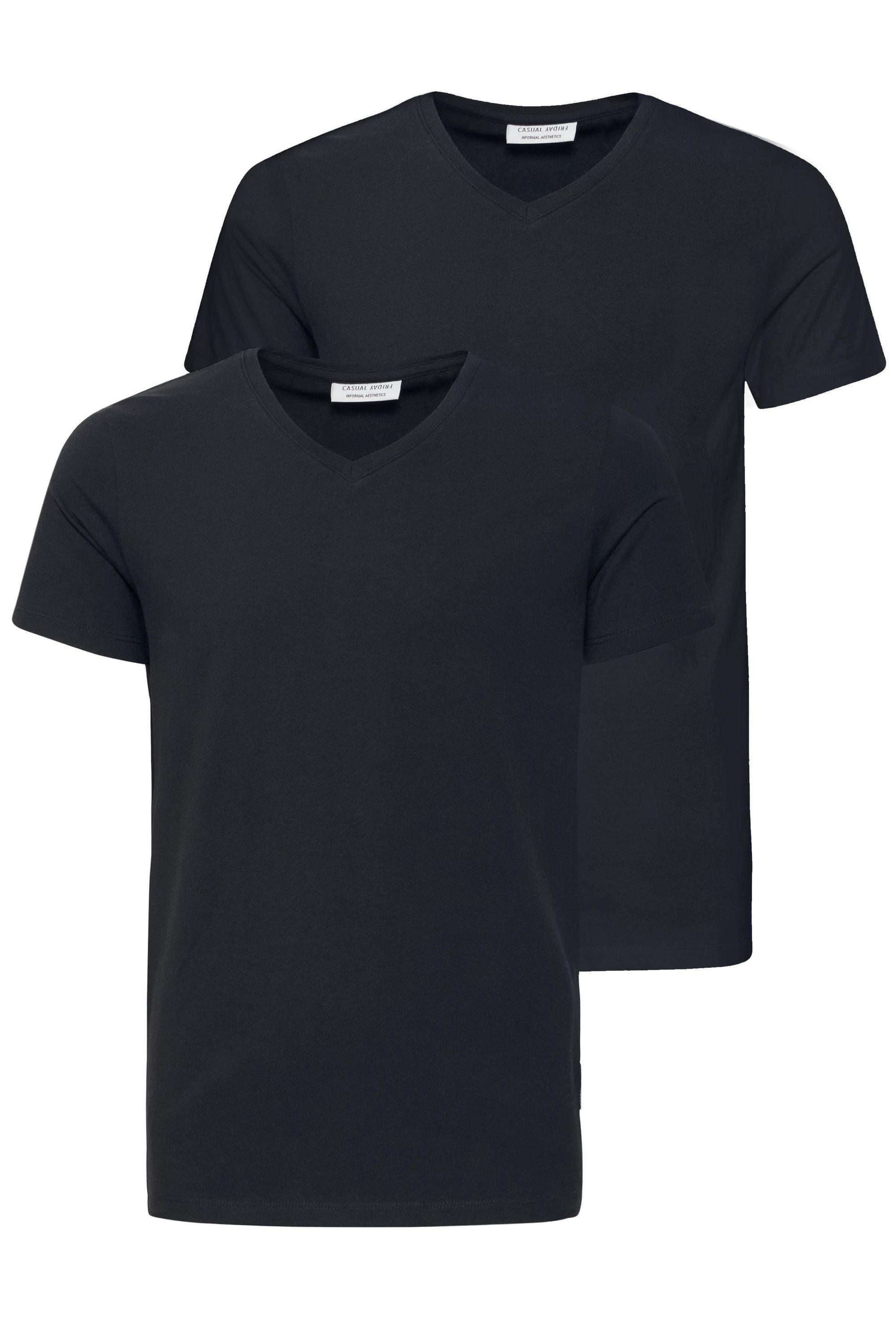Casual Friday V-Shirt CFLincoln (2-tlg) 2er Pack Basic T-Shirt - Slim Fit