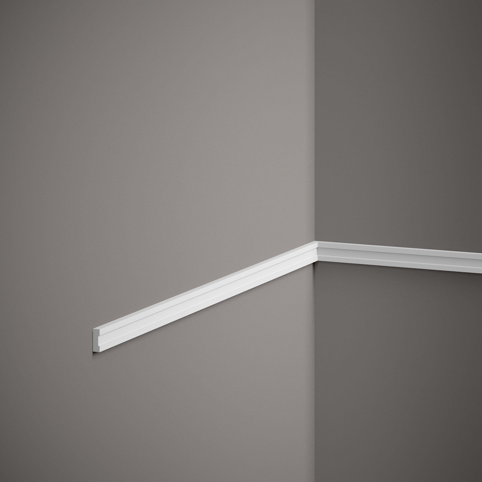 Mardom Zierleiste Wandleiste MDD316 Profoam 5 x 15 x 2000 mm Weiß Deckenleiste dezent, Kleben, Polyurethan