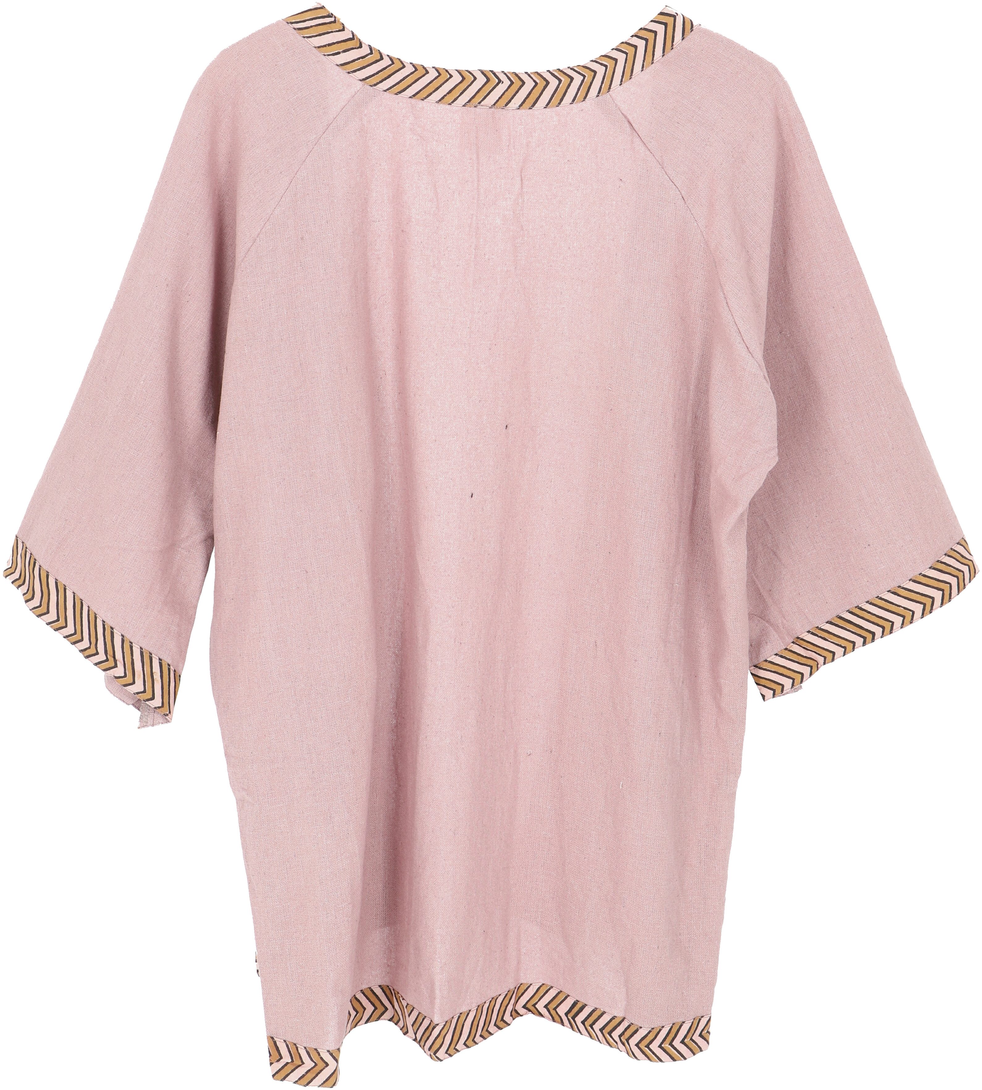 Guru-Shop Kimono Kurzer Kimono, Boho Cardigan, offener Baumwoll.., alternative Bekleidung