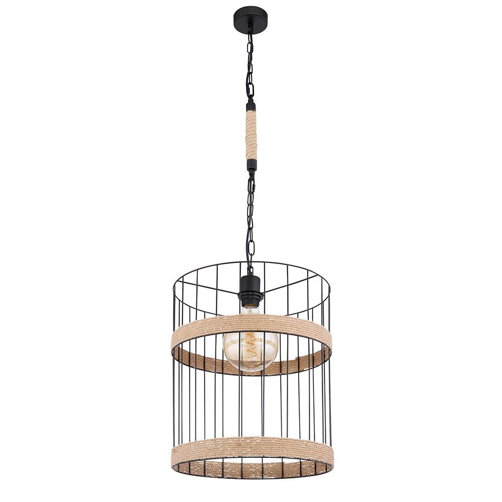 GLOBO LIGHTING Pendelleuchte, Leuchtmittel nicht inklusive, Pendellampe Esstischleuchte Industrial Hängelampe Metallgitter schwarz