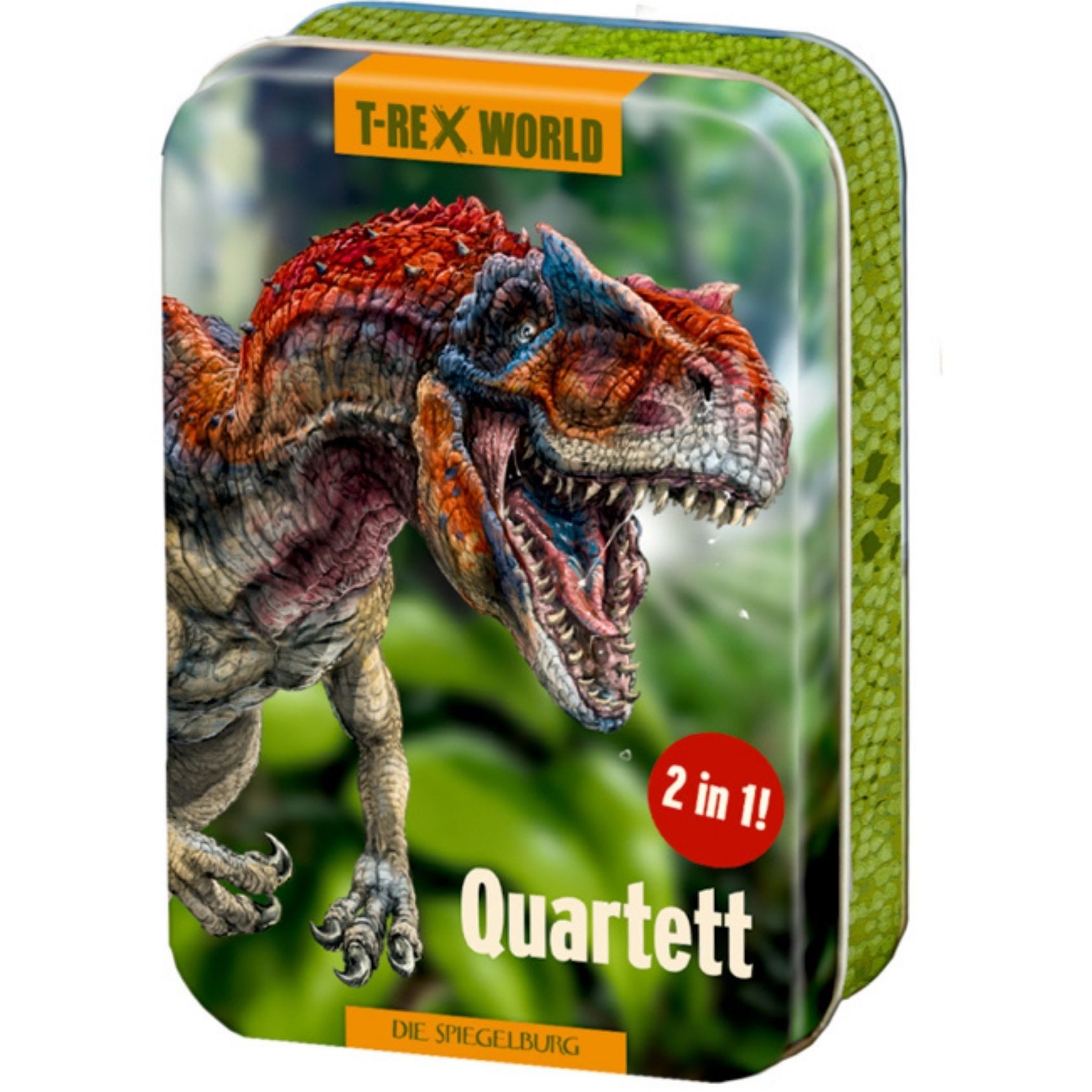 COPPENRATH DIE SPIEGELBURG Spiel Spiegelburg T-Rex World Quartett Kartenspiel in Metalldose ab 6 J., Quartett & Trumpfspiel