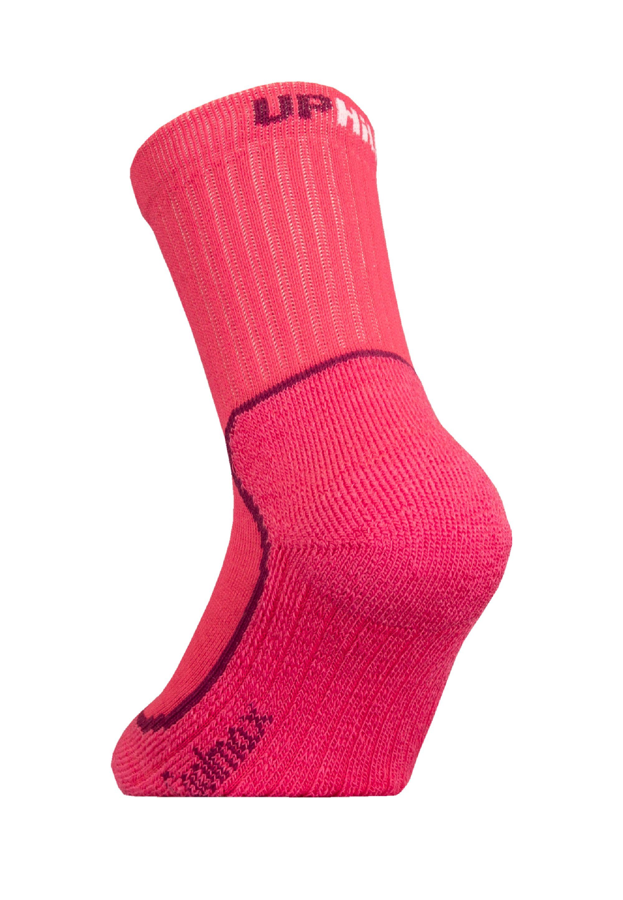 UphillSport Socken KEVO JR mehrlagiger Struktur rosa Coolmax (1-Paar) und mit