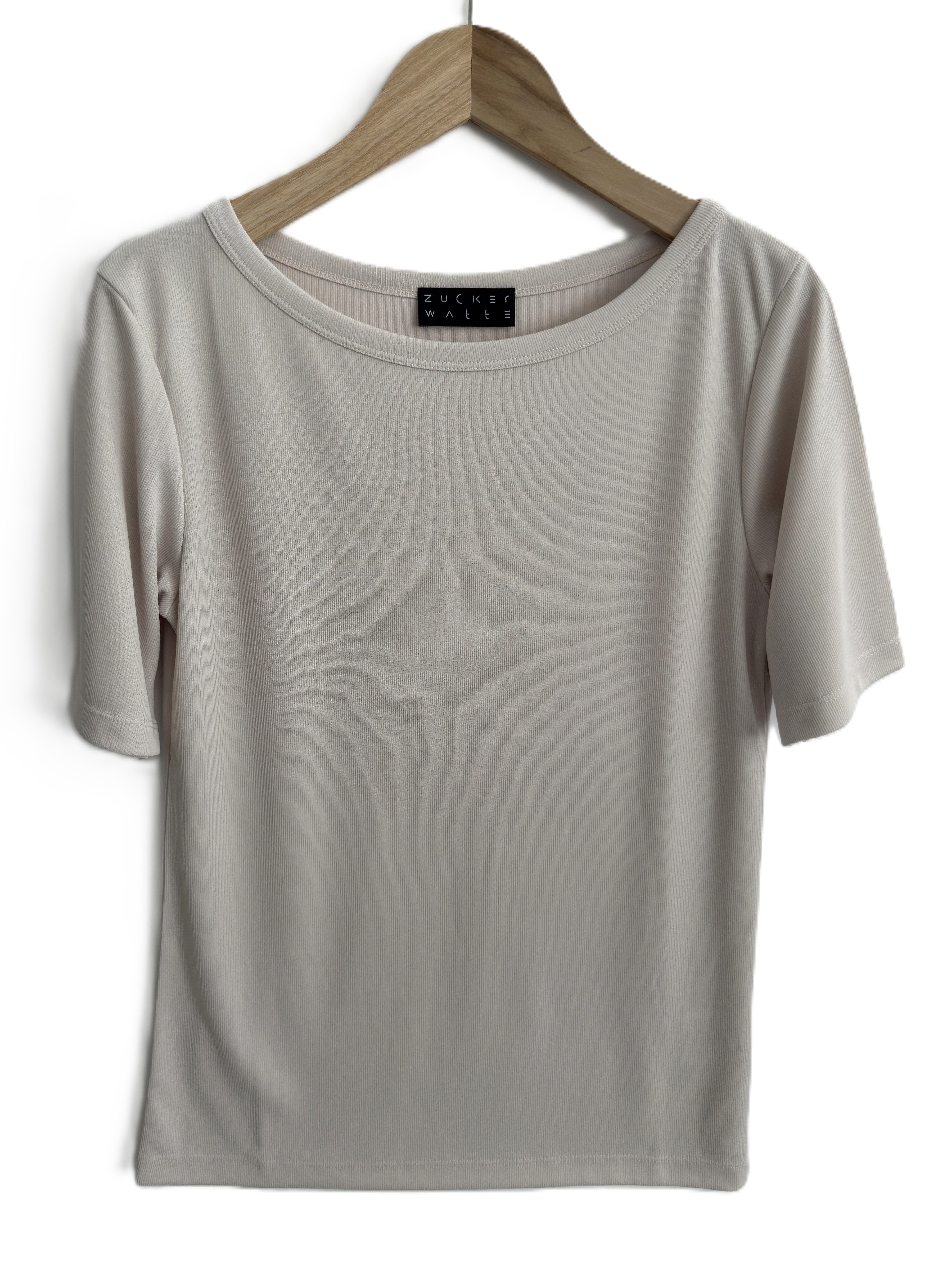 Zuckerwatte T-Shirt modisches Rundhalsshirt, Rippoptik, weiche günstig online kaufen