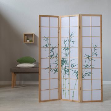 Homestyle4u Paravent Raumteiler Trennwand Bambusmuster natur