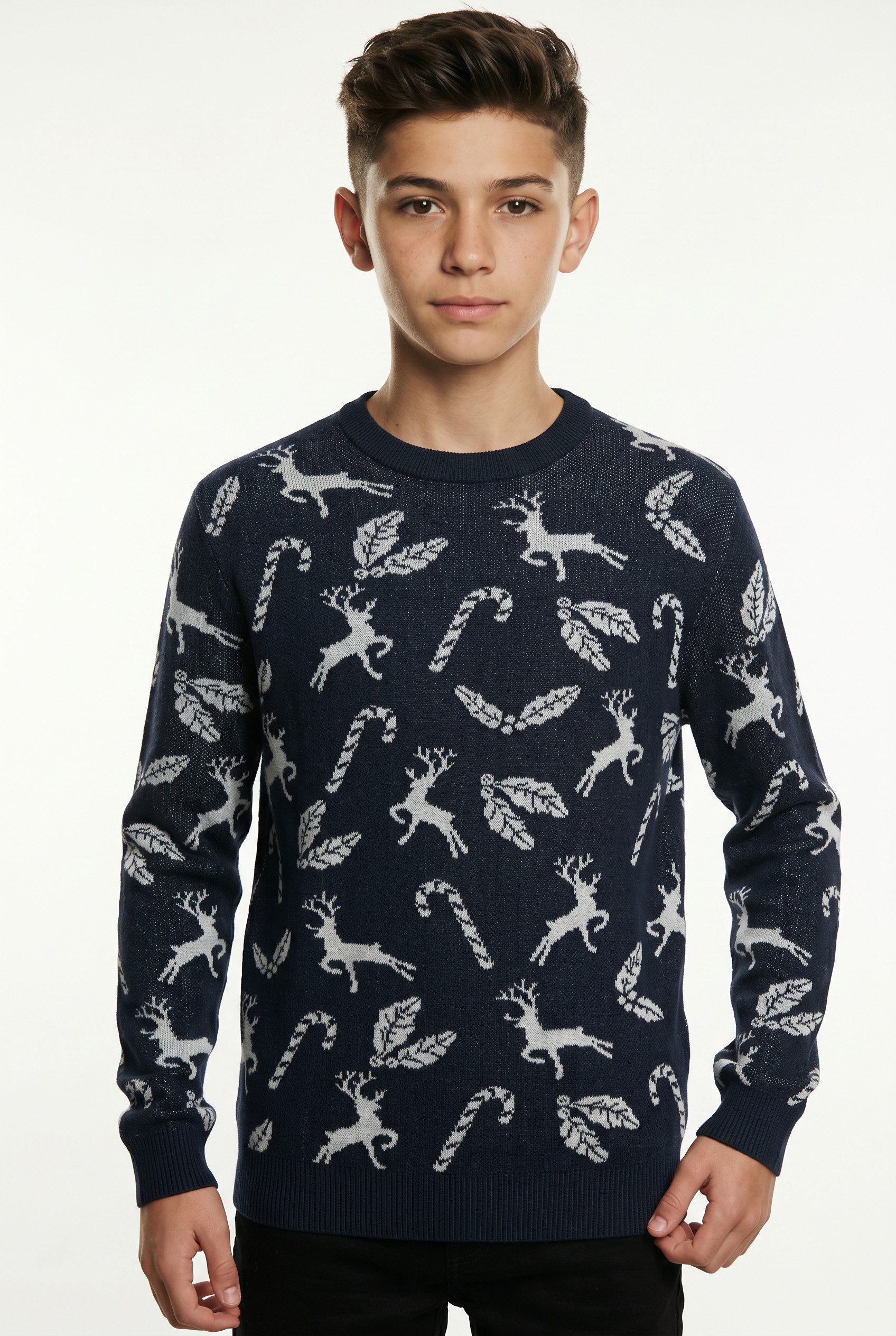 Jack & Jones Junior Weihnachtspullover JJXMAS ANDREW KNIT CREW NECK JNR