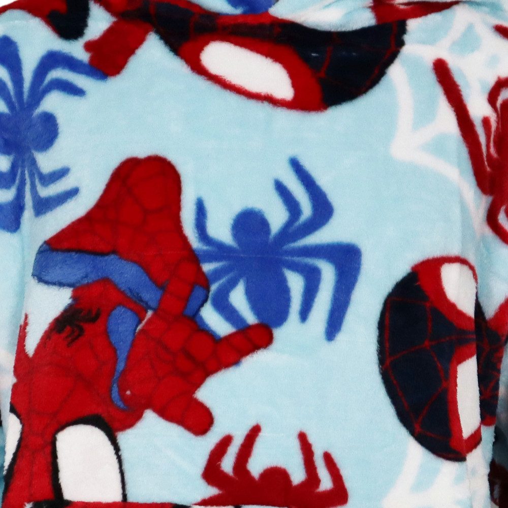 MARVEL Sweatponcho Marvel Spidey Kuschelponcho mit Ärmeln Kapuze Tasche 3-6 Jahre Bauchtasche