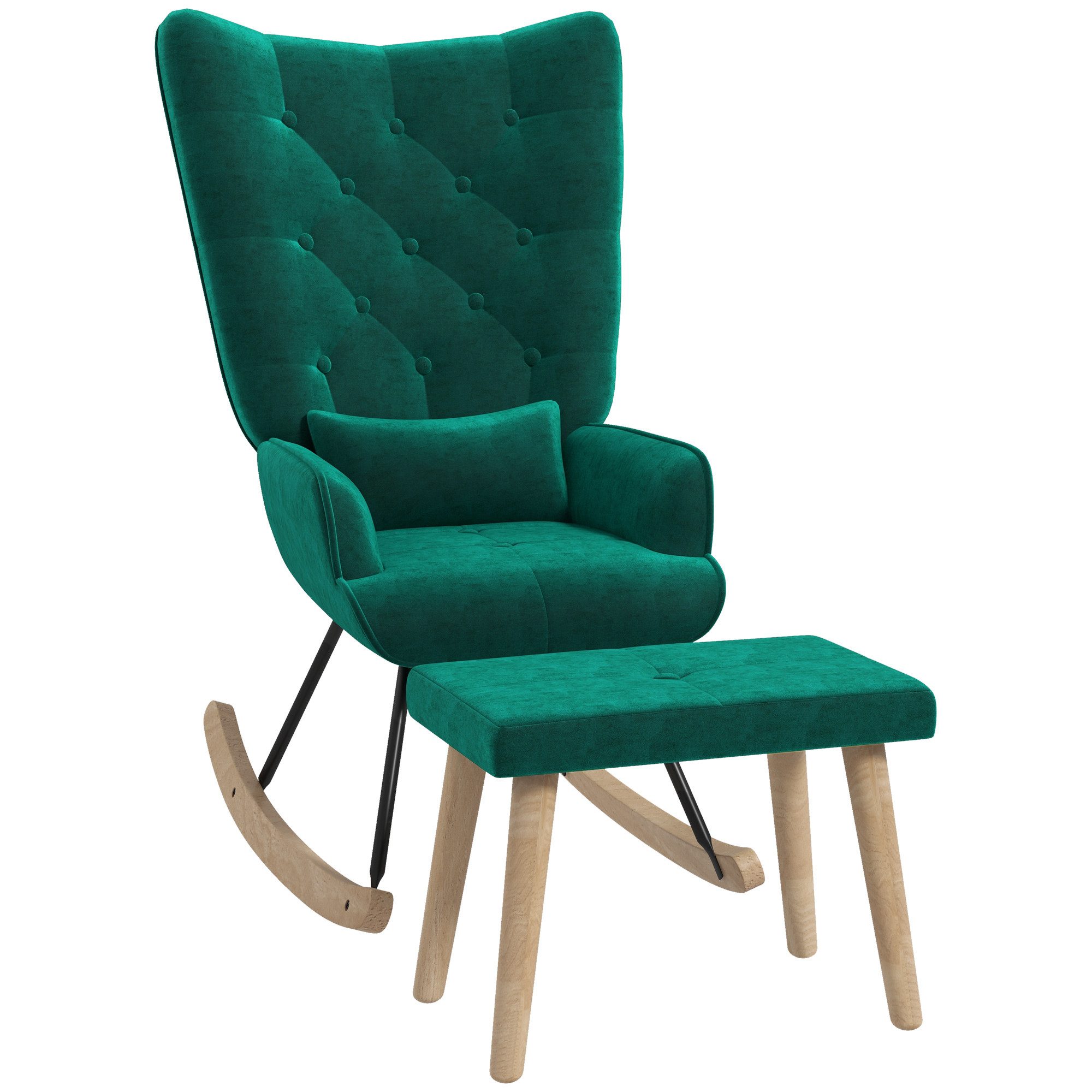 HOMCOM Relaxsessel Schaukelsessel mit Hocker (Polsterstuhl, günstig online kaufen