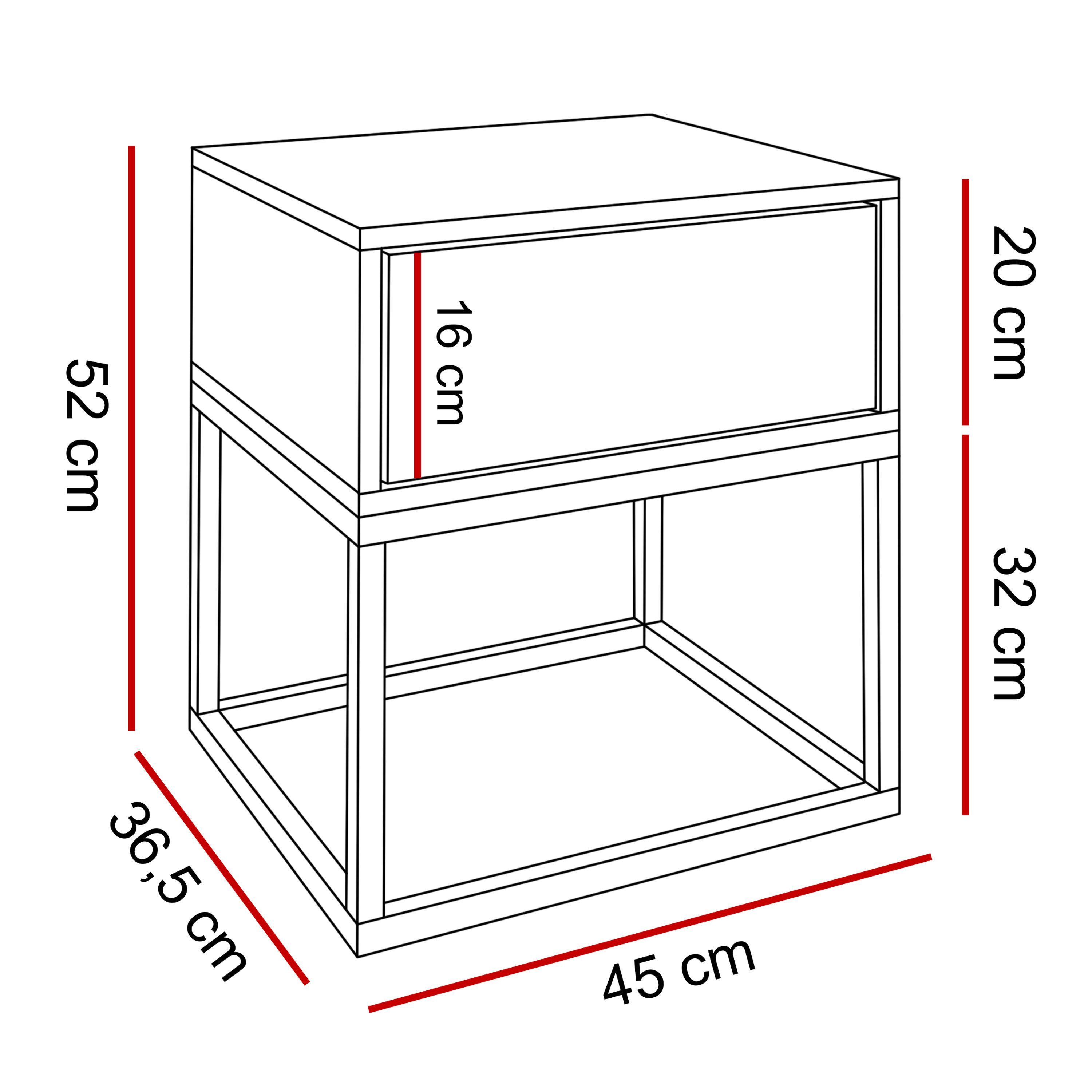 Lookway Nachttisch BLANCO Loft, Breite 45 cm