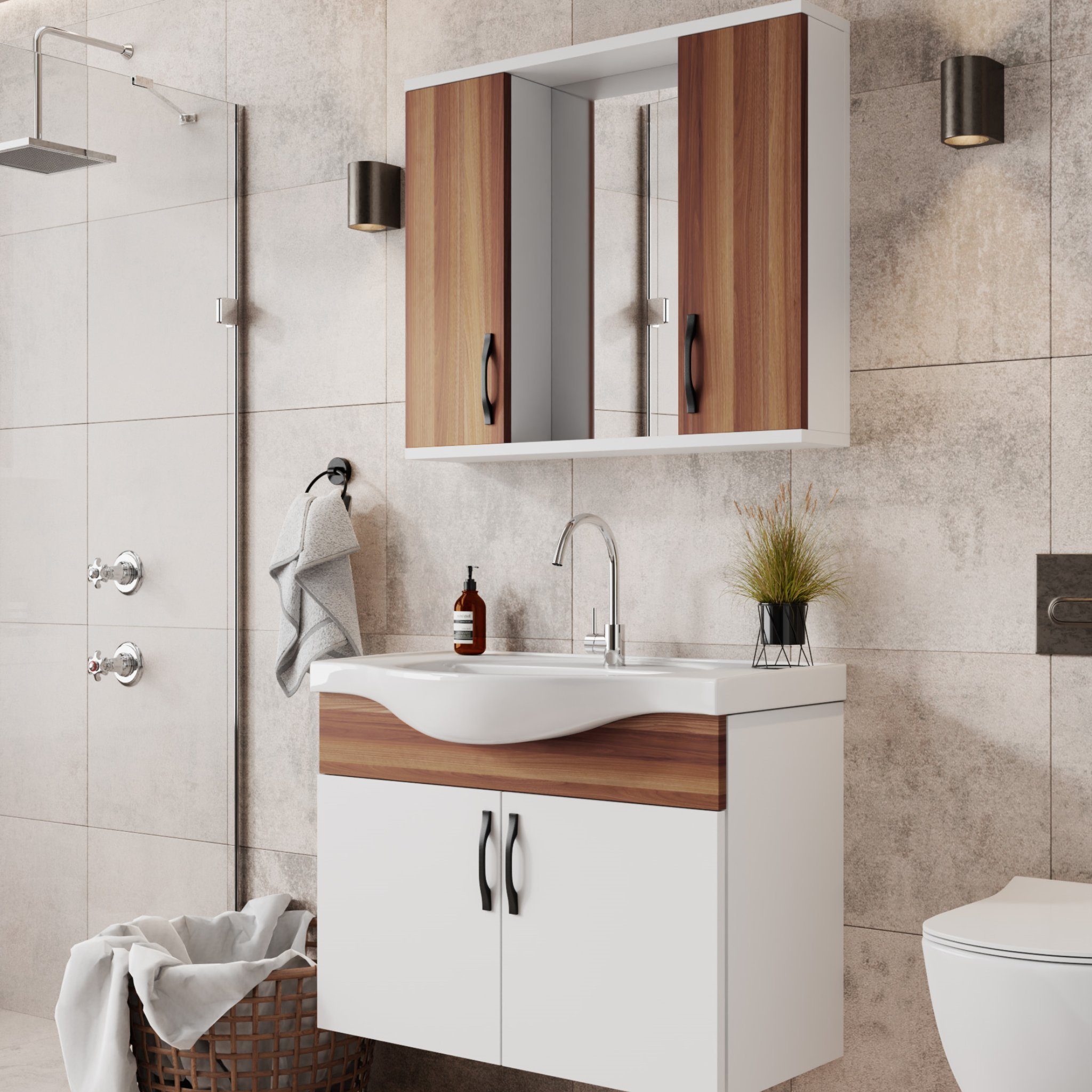 Karen Badmöbel-Set Badmöbel Set Mercan 65, (Komplett-Set, Standartmäßig 3-T günstig online kaufen