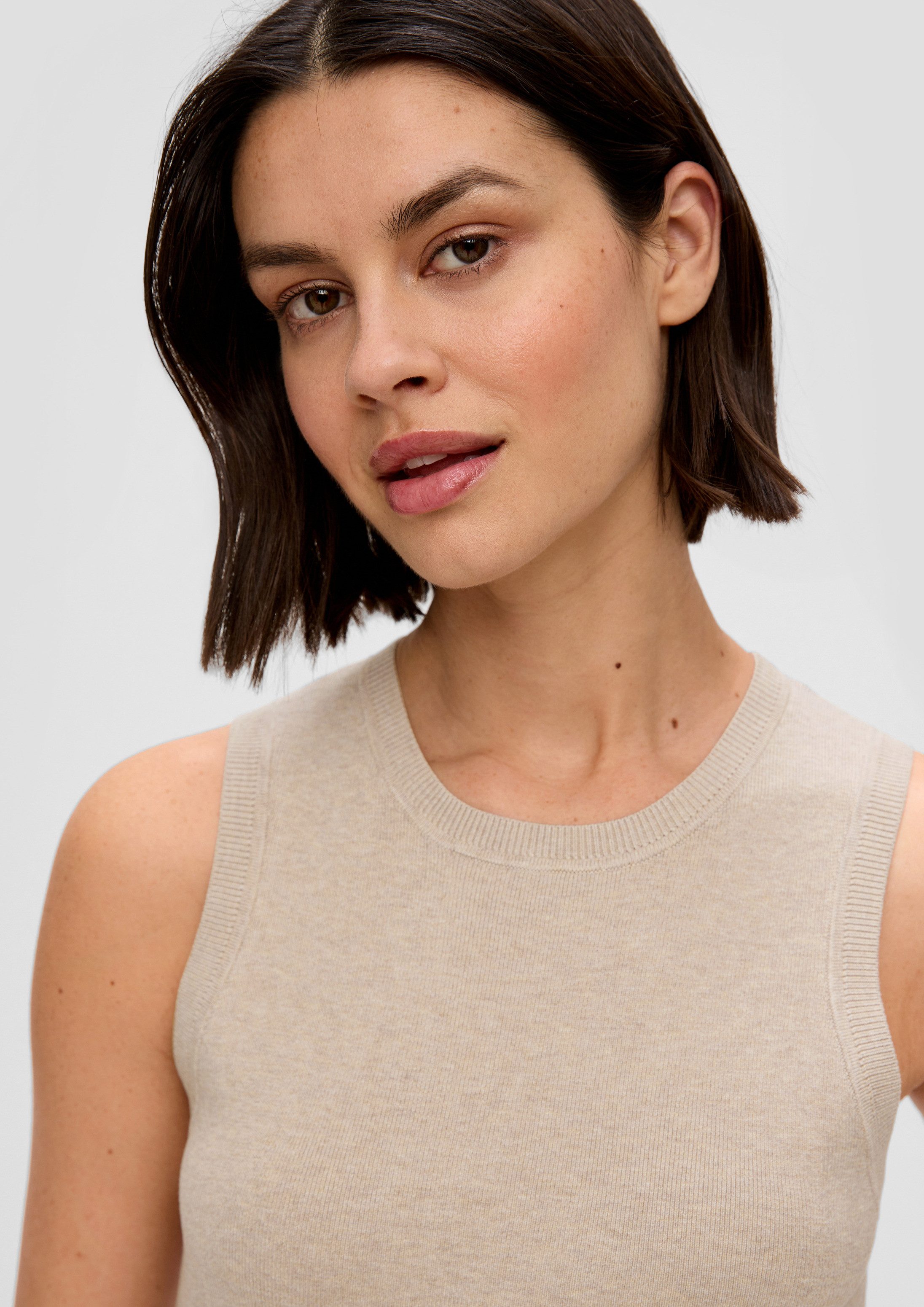 s.Oliver Muskelshirt Strickpullunder Stricktop aus Viskosemix