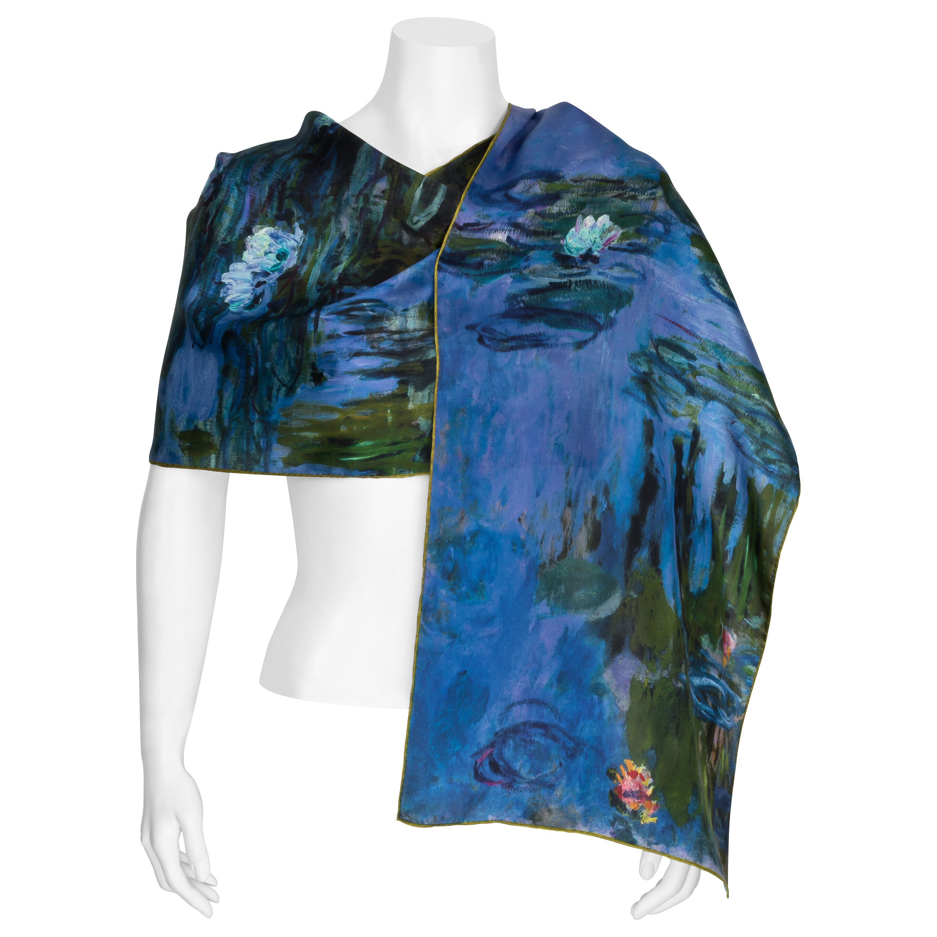 von Lilienfeld Seidenschal Schal 100% Seide Claude Monet Seerosen Kunst 172 x 42 cm, reine Seide