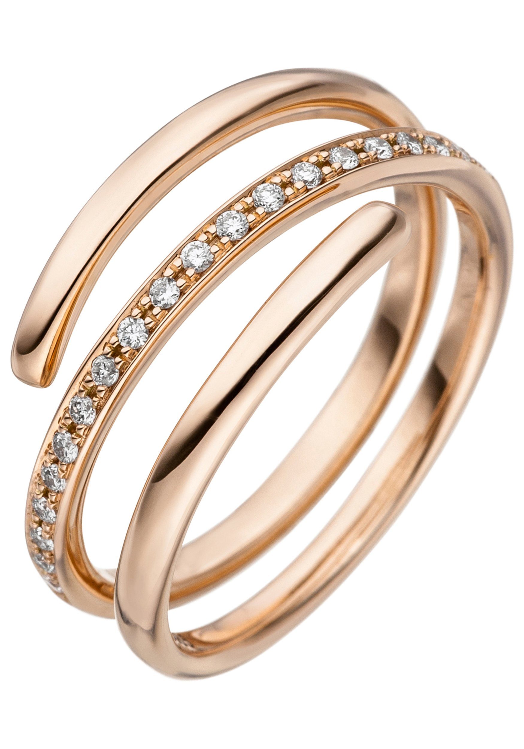 JOBO Diamantring, 585 Roségold mit 20 günstig online kaufen