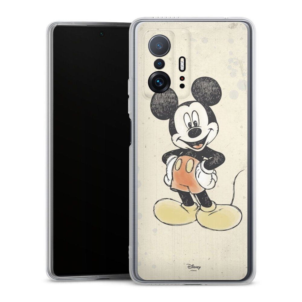 DeinDesign Handyhülle Offizielles Lizenzprodukt Mickey & Minnie Mouse Wasserfarbe, Xiaomi 11T Pro 5G Silikon Hülle Bumper Case Handy Schutzhülle