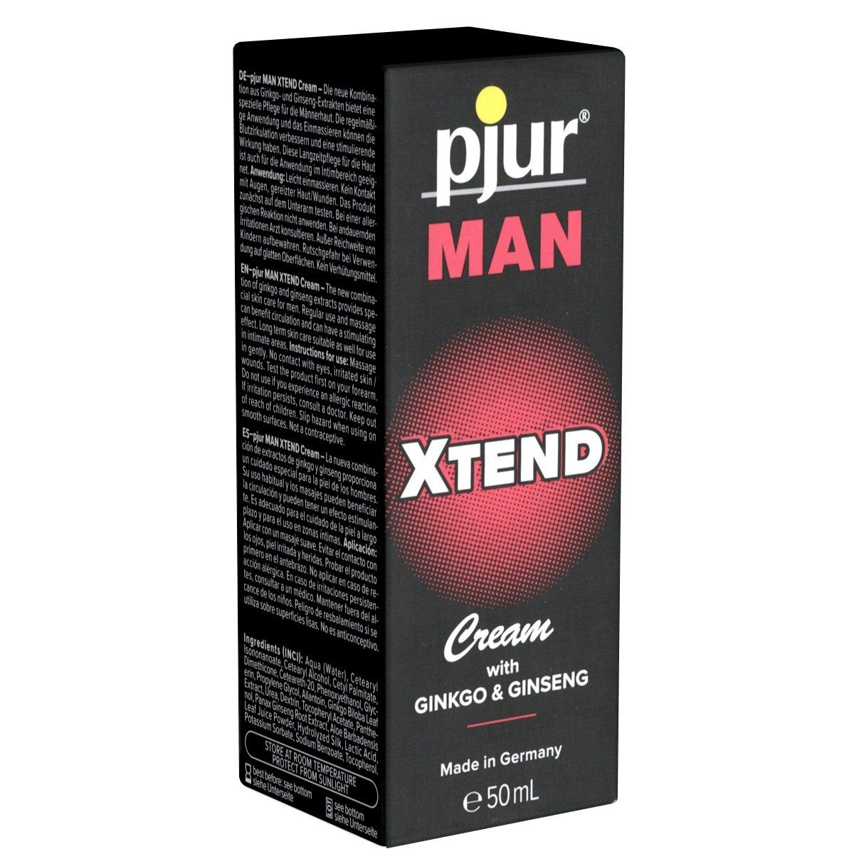 pjur Verzögerungsmittel MAN Xtend Cream for men, Tube mit 50ml, 1-tlg., Creme für Männer mit Gingko und Ginseng