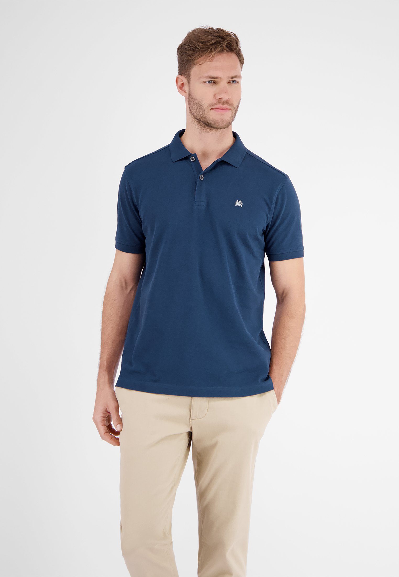LERROS DEEP Farben LERROS Polo-Shirt BLUE vielen Basic Poloshirt in