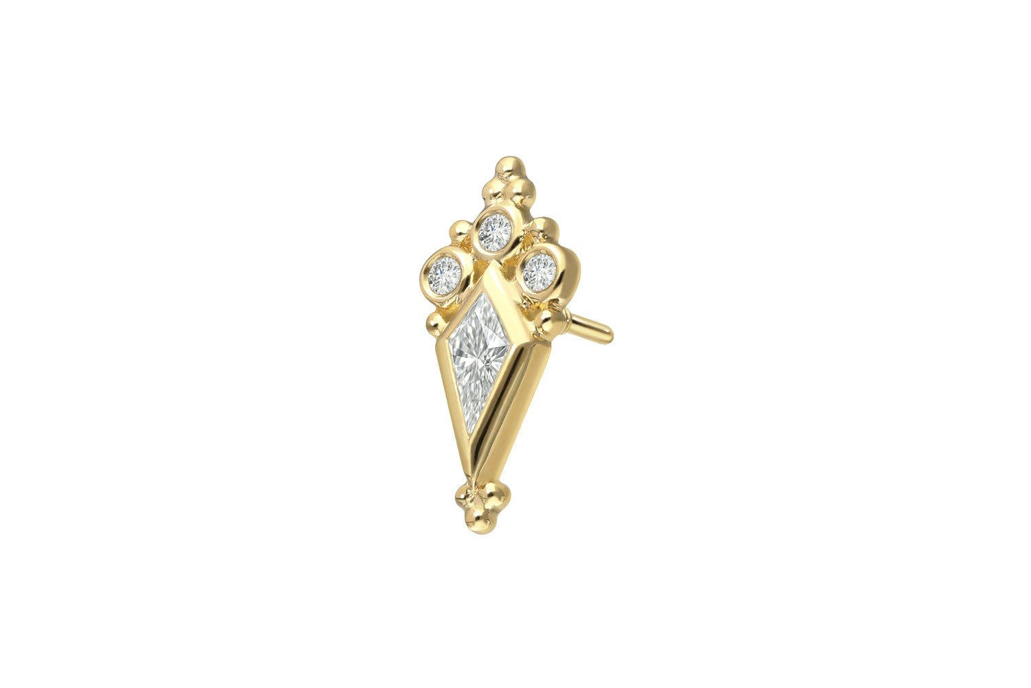 PIERCINGLINE Piercing-Set 18 Karat Gold Schraubaufsatz mit Außengewinde DIAMANT-SCHILD (Schraub-Aufsätze, 1-tlg)