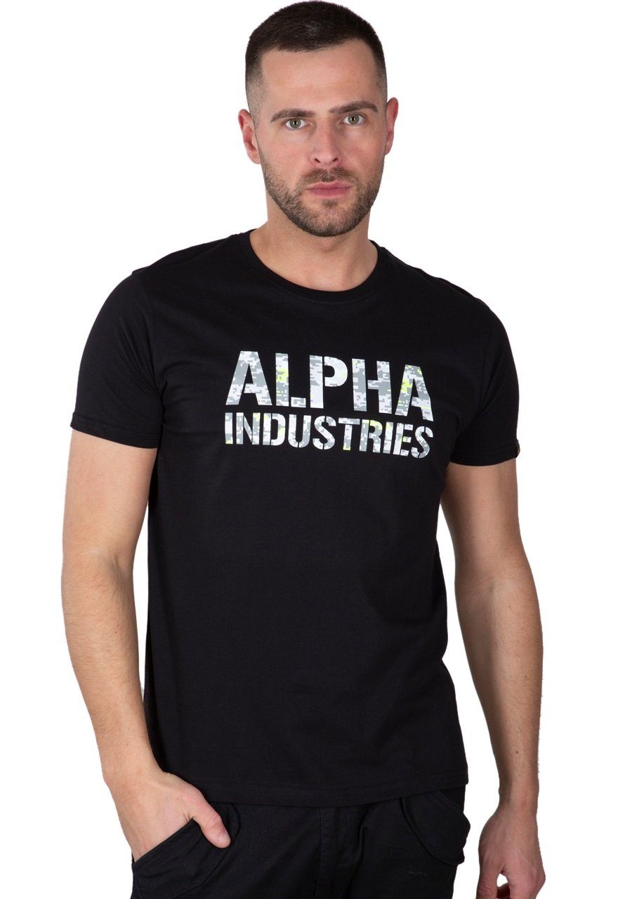 Alpha Industries T-Shirt Alpha Industries T-Shirt Camo Print T Adult black/digi white camo