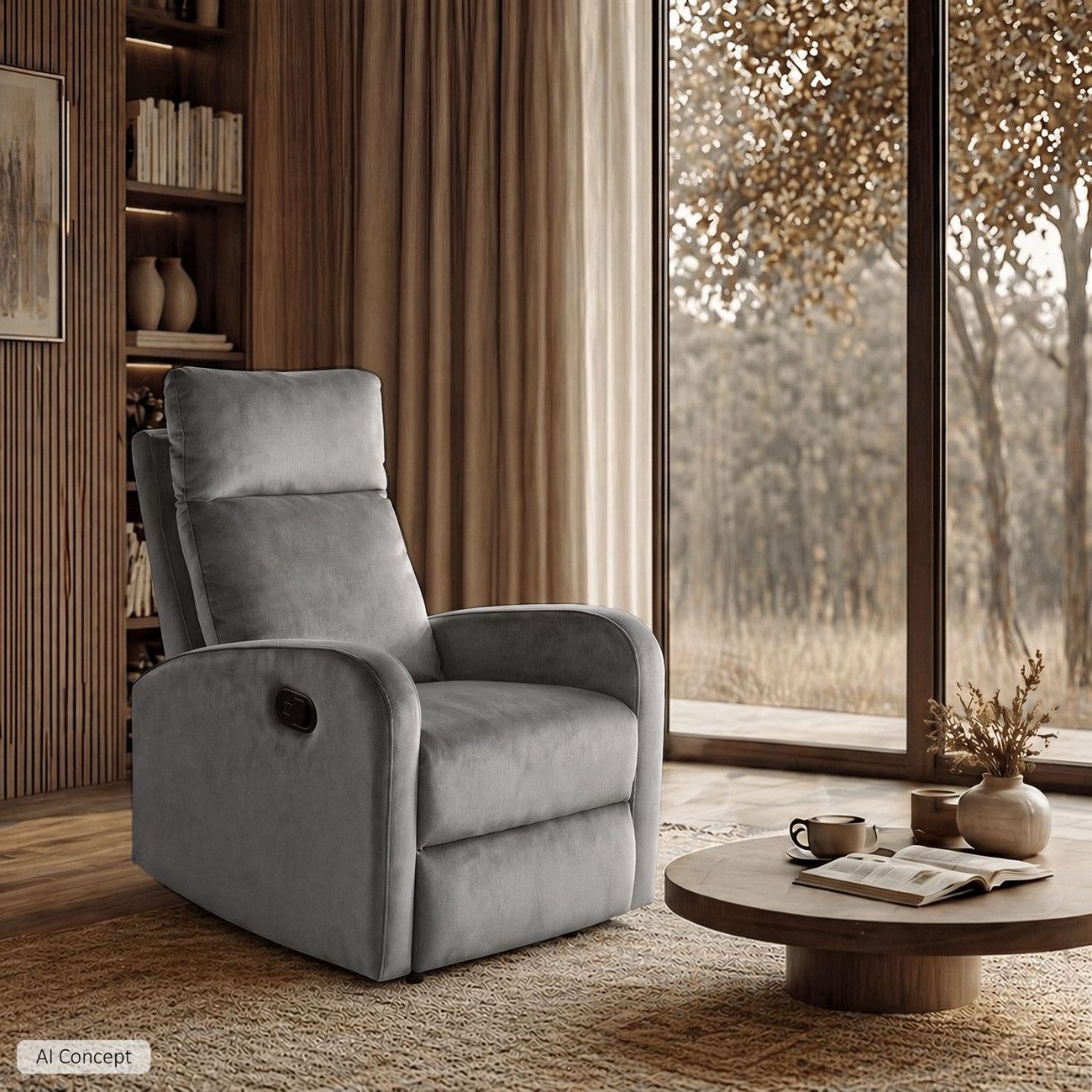 Lookway Relaxsessel ZYGGI II elektrisch Polstersessel mit Liegefunktion (1x Relaxsessel), 67x74x103