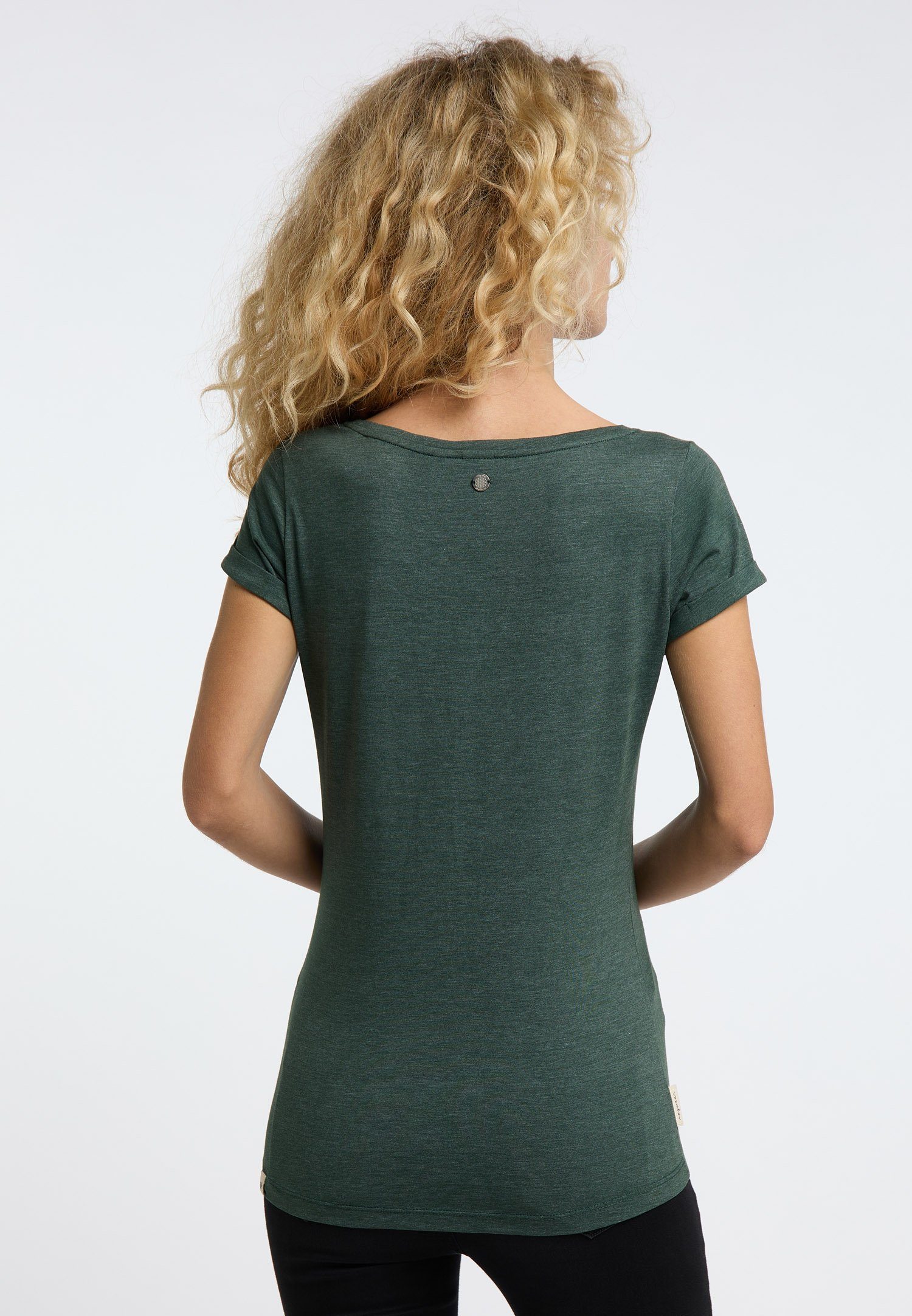 Ragwear T-Shirt FLORAH & ORGANIC Nachhaltige GREEN DARK Mode A Vegane