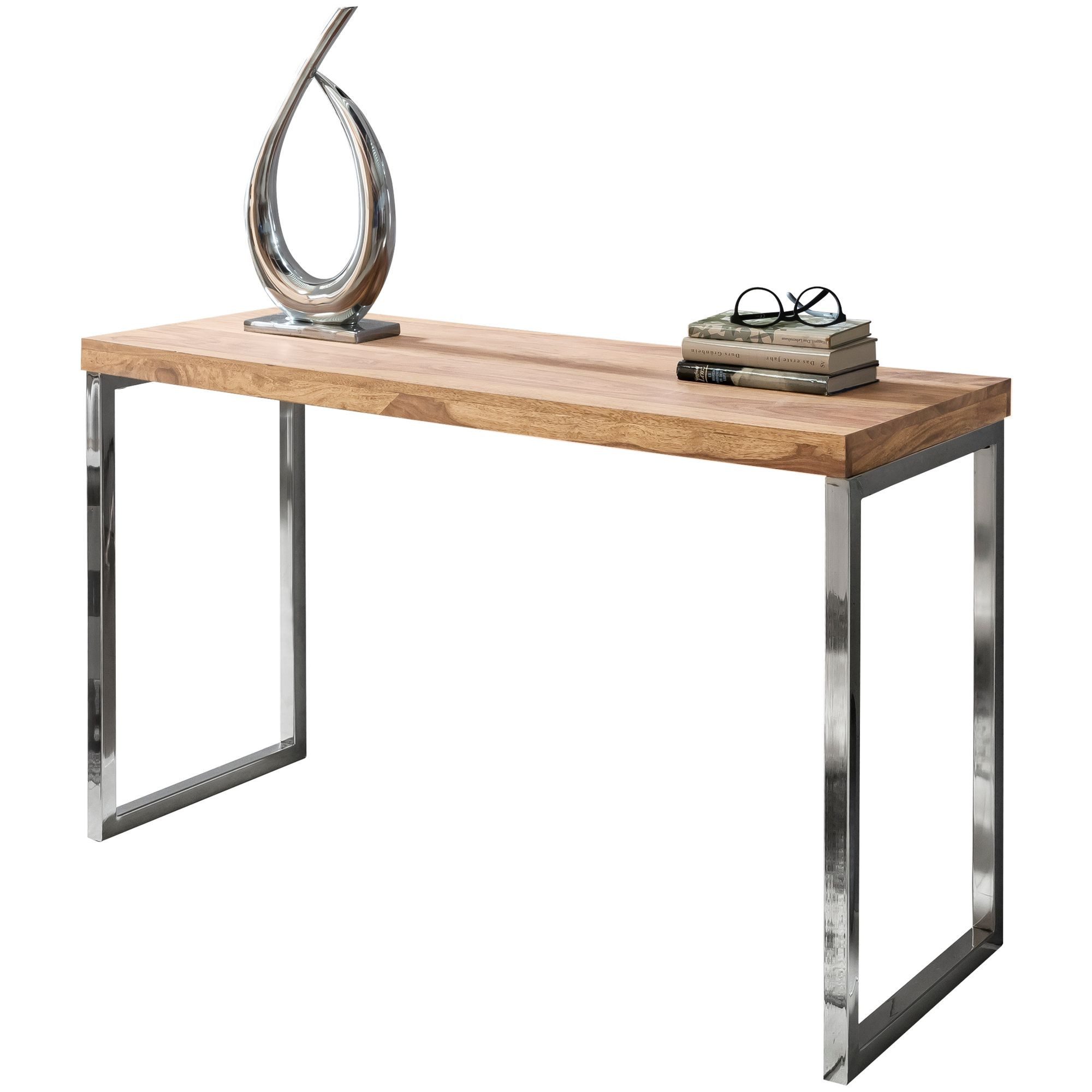 FINEBUY Konsolentisch SuVa1472_1 (Massivholz Chrom, 120x45x77 günstig online kaufen