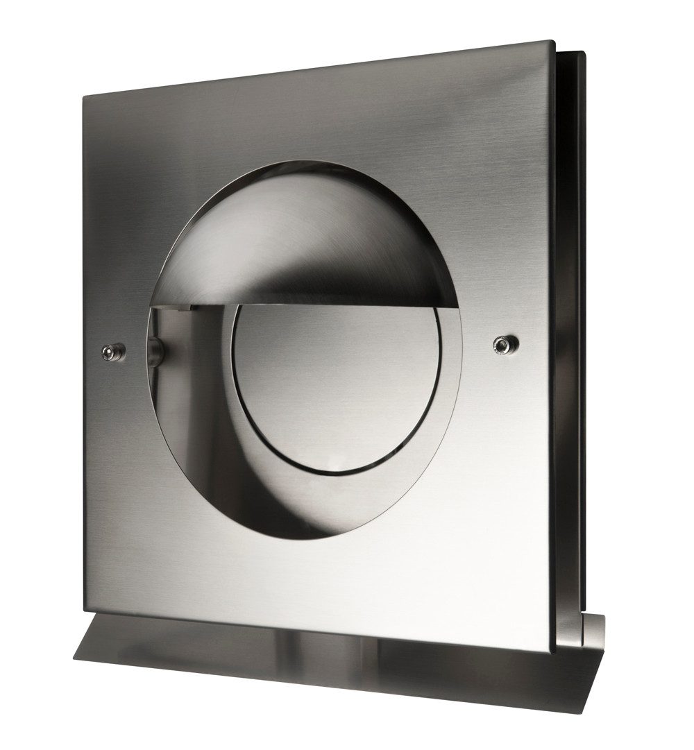 Paneir Lüftungsgitter Edelstahl Abluftgitter LG Kappa-E DN 125 Inox V2A Rückstauklappe, mit Zentralklappe und isolierter Rückstauklappe