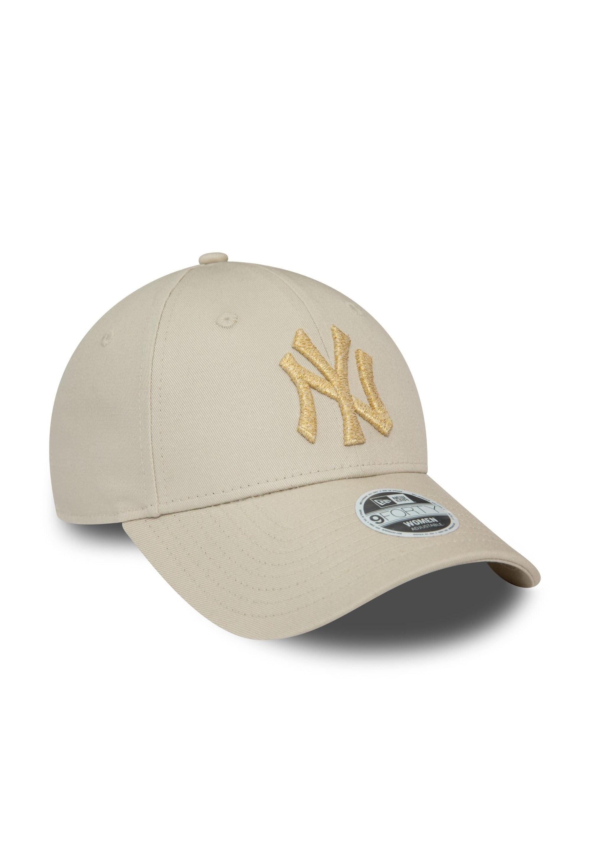 New Era Baseball Cap New York Yankees MLB Metallic Logo Beige 9Forty Verstellbare Damen Cap (1-St)