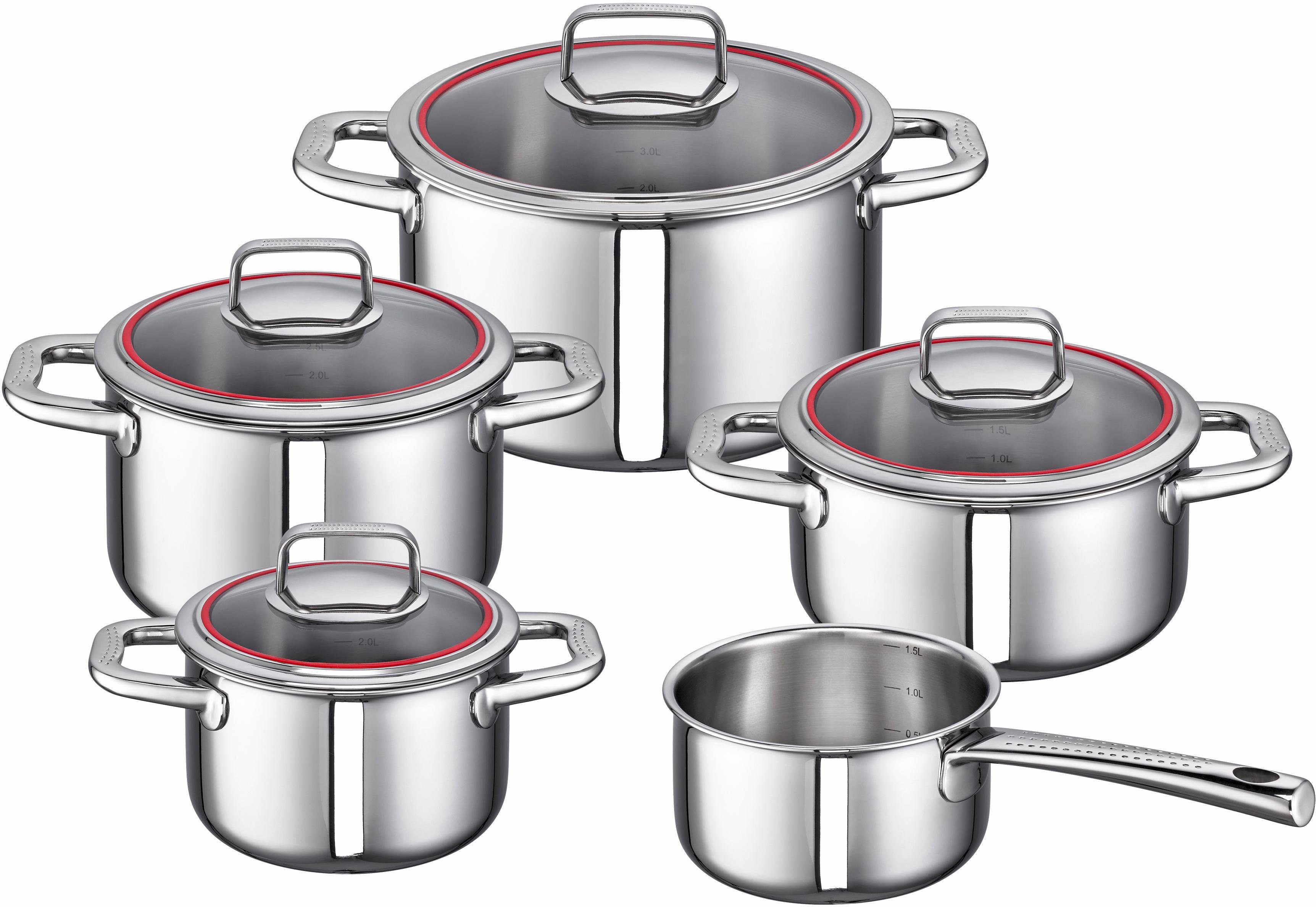 Induktion Edelstahl SCHULTE-UFER Valentina, 9-tlg), Aluminium, (Set, Topf-Set