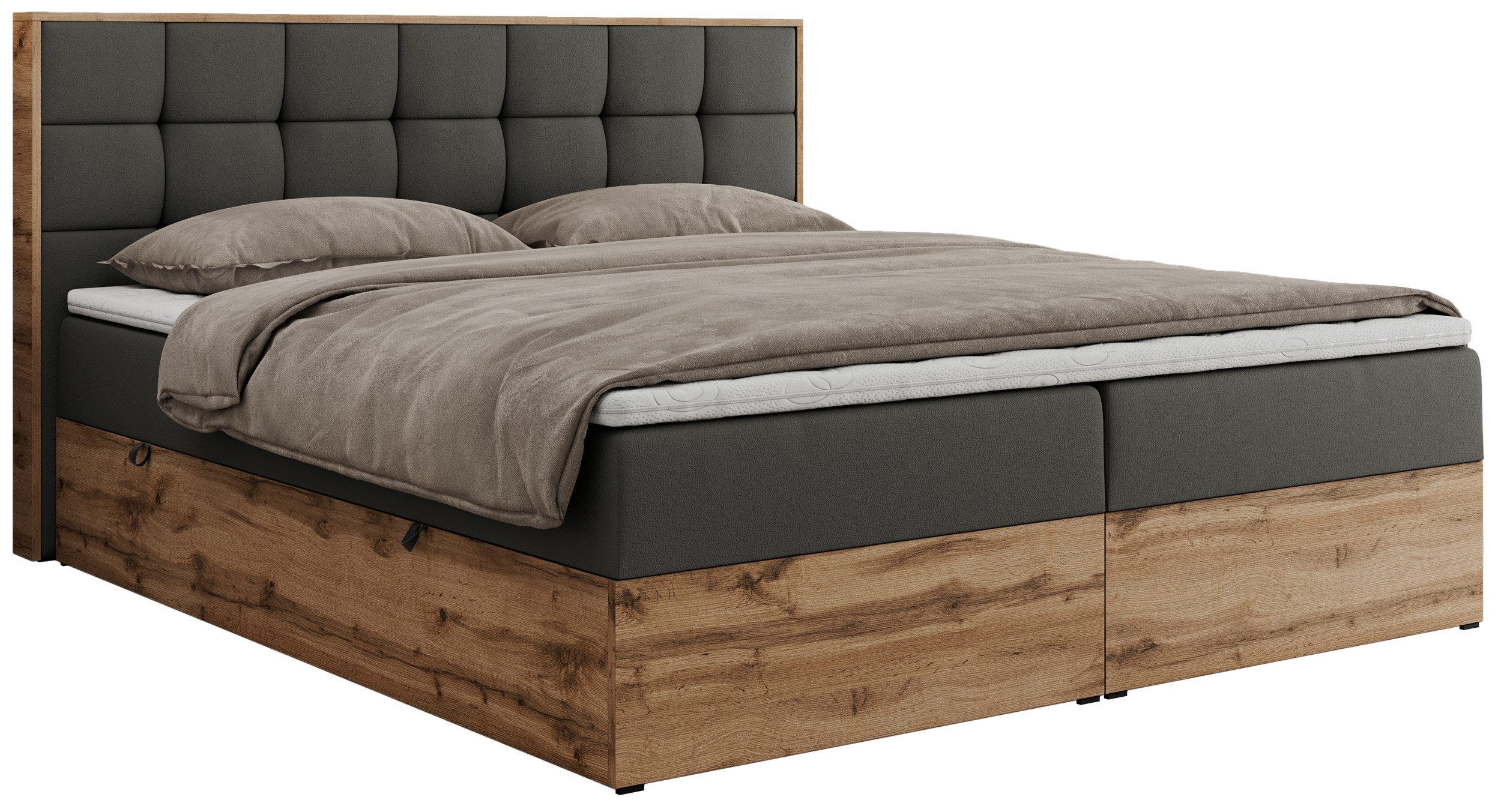 MKS MÖBEL Boxspringbett ALBERO 1 (Set, Packung, Topper T25/Visco, Stauraum, günstig online kaufen
