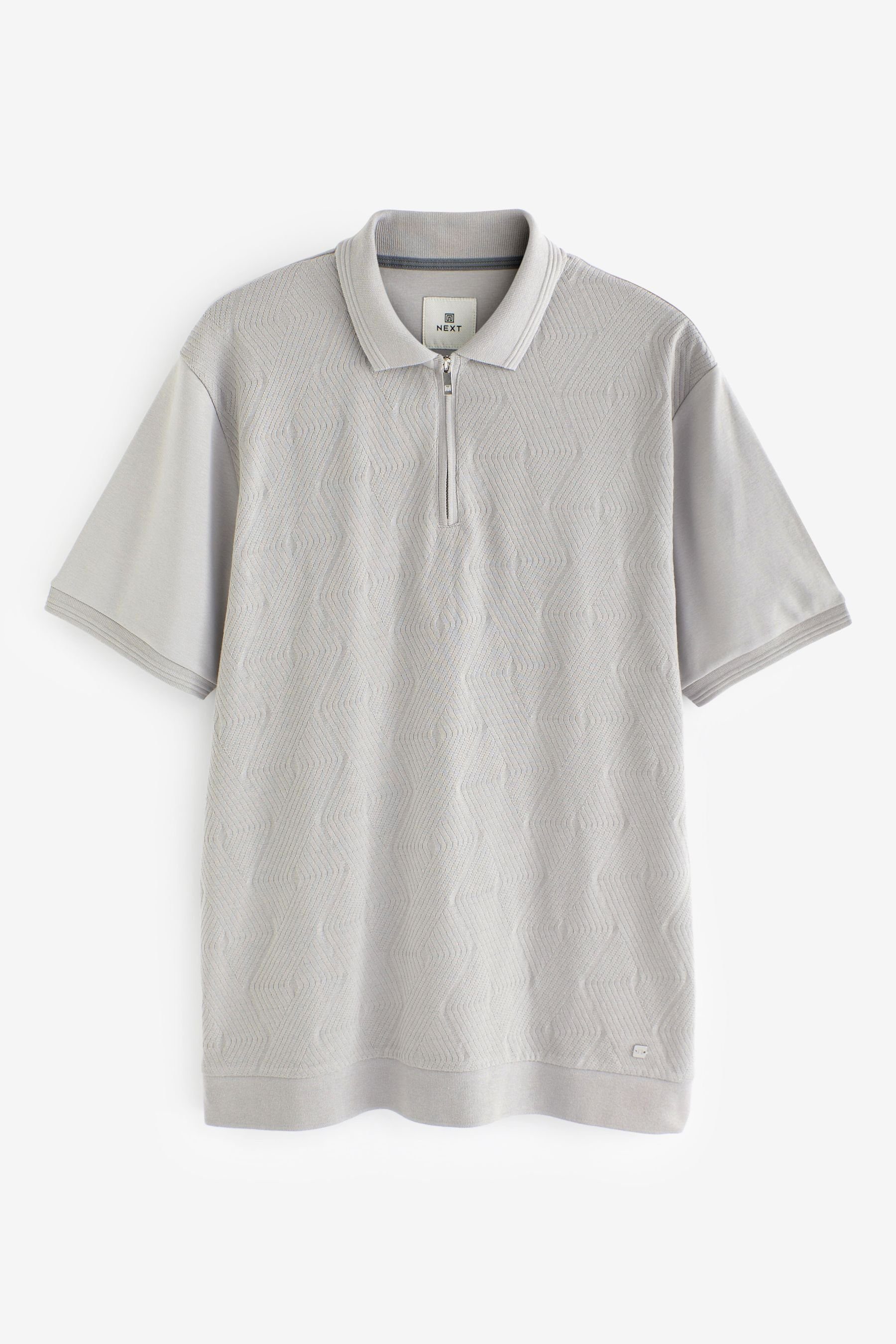 Next Poloshirt Strukturiertes Polo-Shirt (1-tlg) Grey