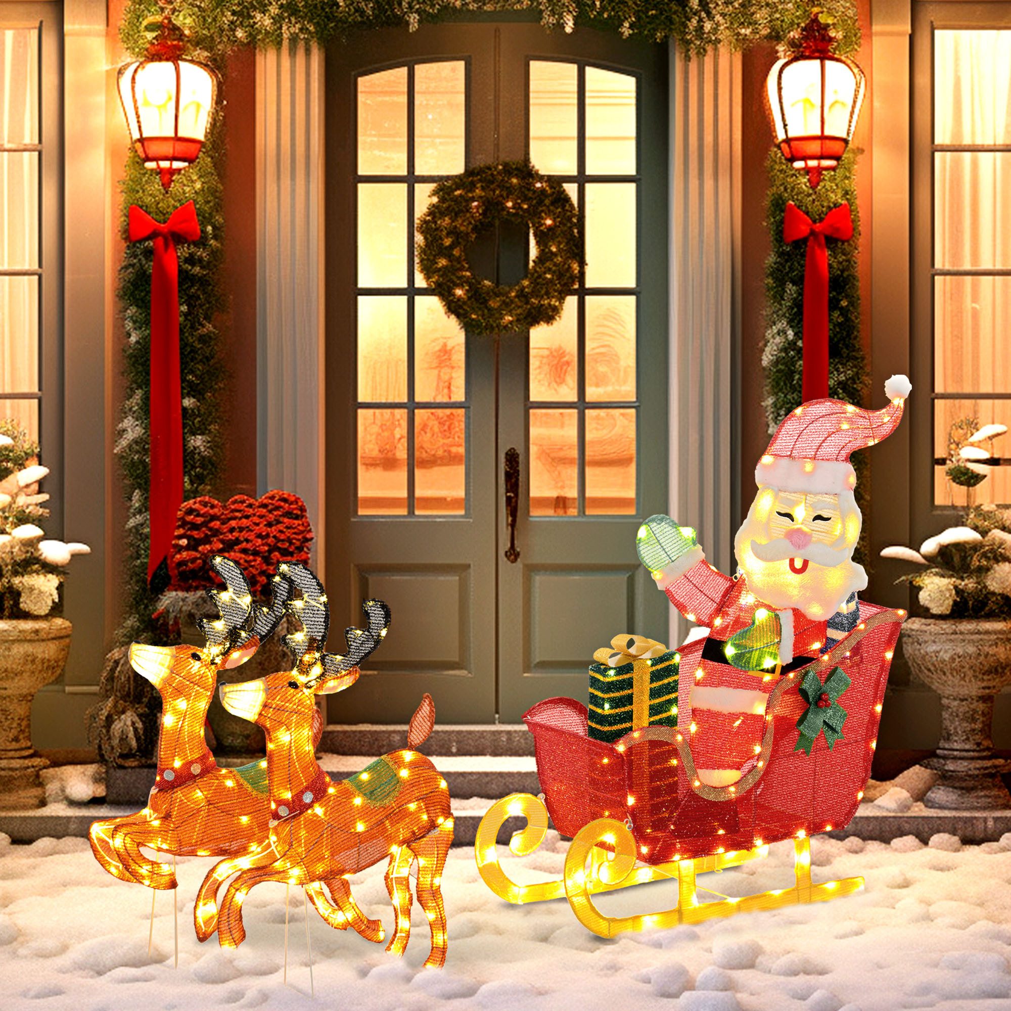 Outsunny Stehlampe 246er LED, in warmweiß, Stahlrahmen, für Indoor, Outdoor günstig online kaufen