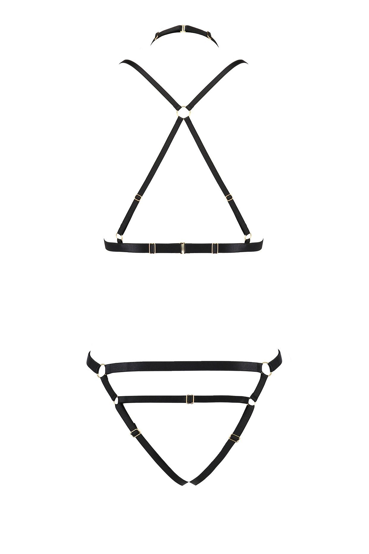 Passion Set: Bügel-BH Ouvert-Set Kelis schwarz brustfrei BH + offener Slip sexy (Set)