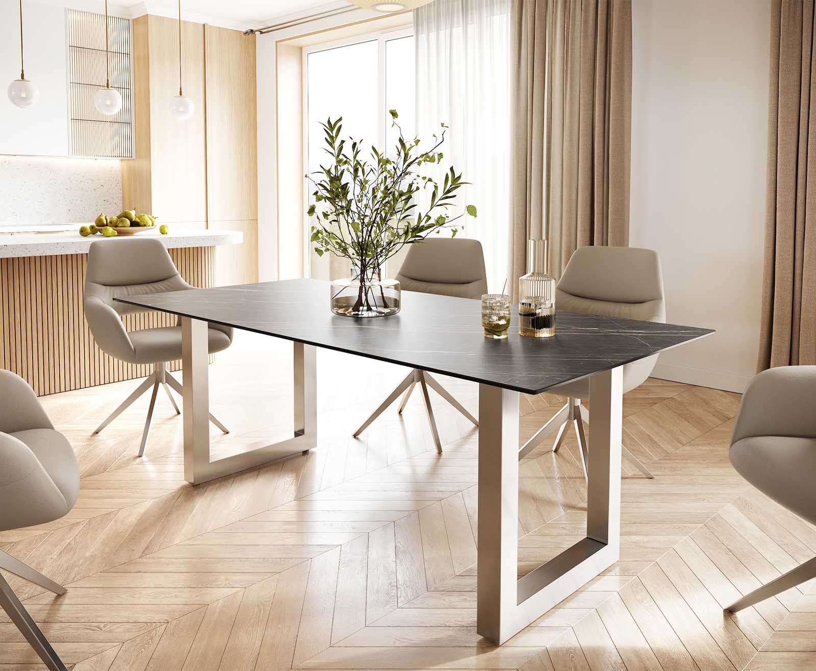 DELIFE Esstisch Edge, Keramik Laminam® Noir günstig online kaufen