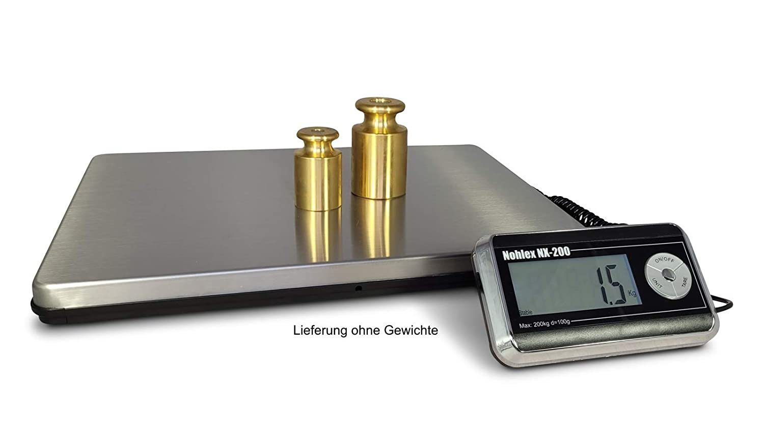 NOHLEX Personenwaage Nohlex Plattformwaage 200kg/100g Robuste Qualität Edelstahlplattform, Edelstahl Plattform