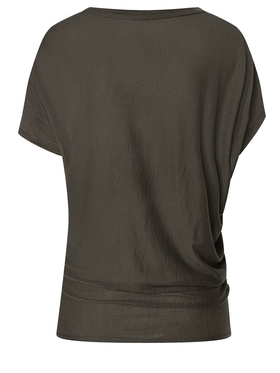 YOGA W Ink Merino-Materialmix Merino TEE T-Shirt bequemer Black T-Shirt LOOSE SUPER.NATURAL