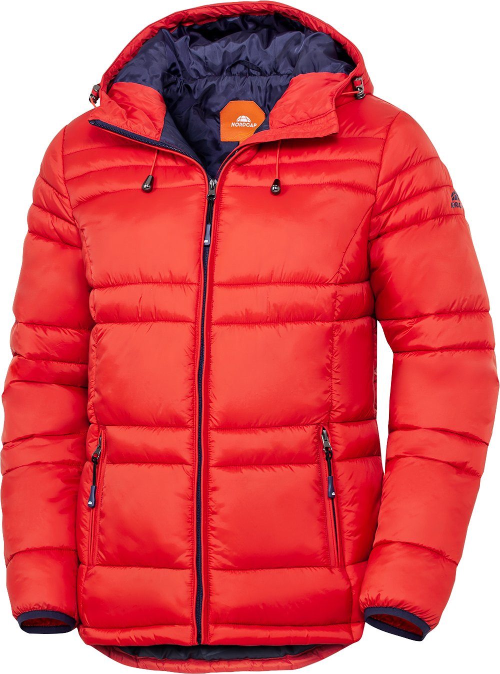 Nordcap Steppjacke mit hoher Wärmeleistung rot-orange